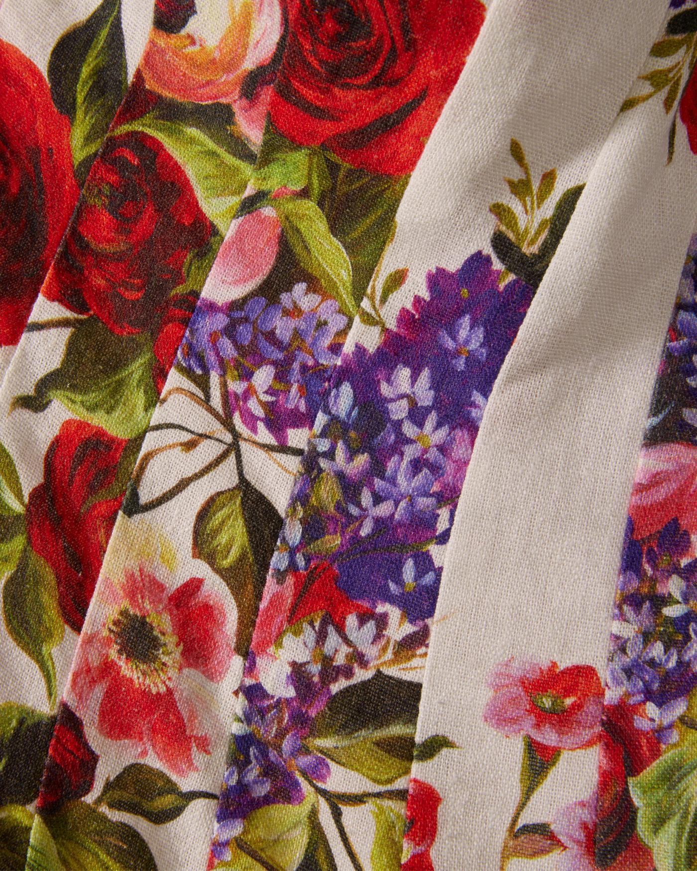 Bias Cut Print Inset Fit and Flare Midi Dress - Red Multi | Boston Proper