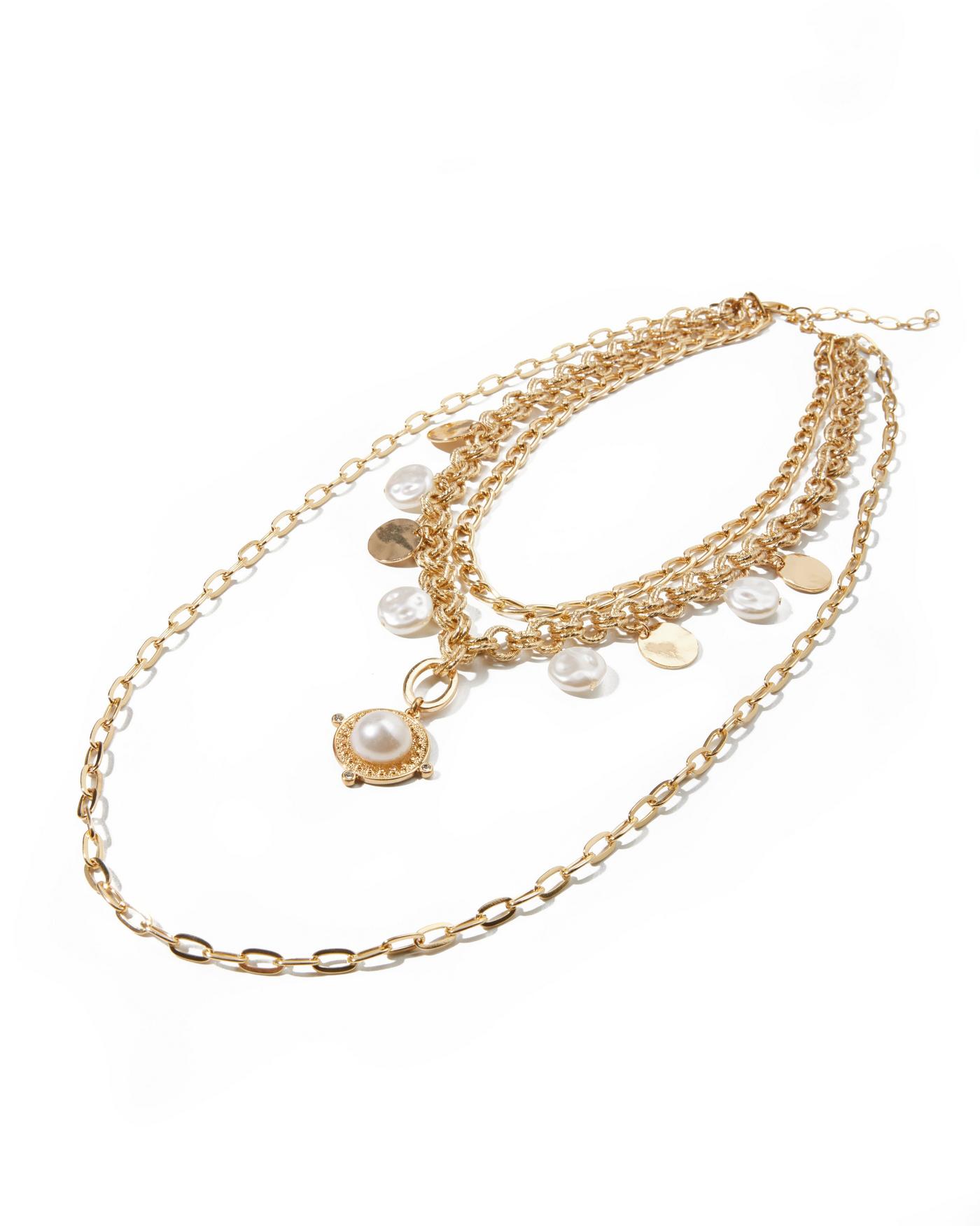 Layered Statement Pearl Necklace - Gold | Boston Proper
