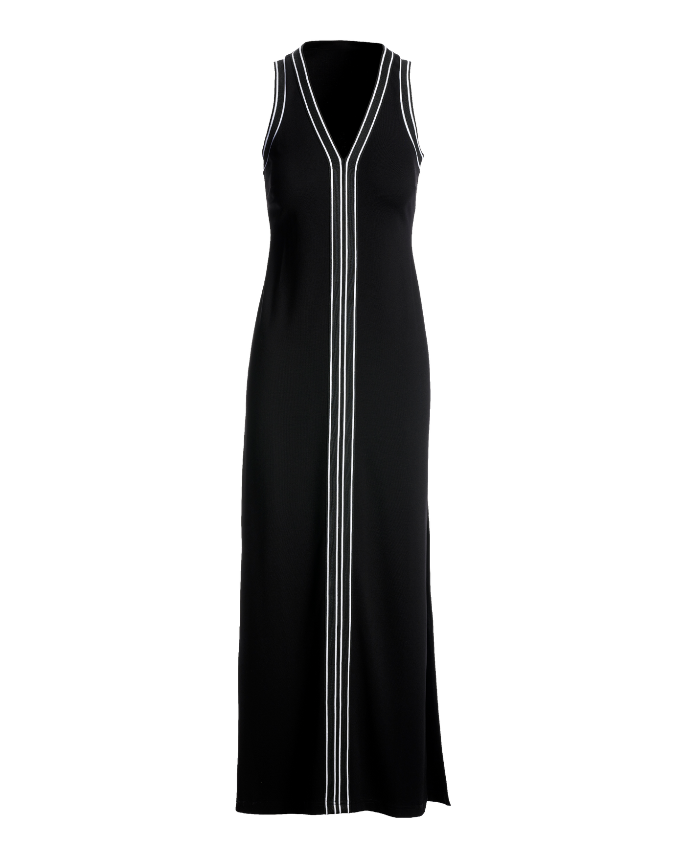 chinese dress ladies Final Sale Plus Size Sleeveless Frill Tiered Maxi Dress in Black and White Polka Dot main image 1