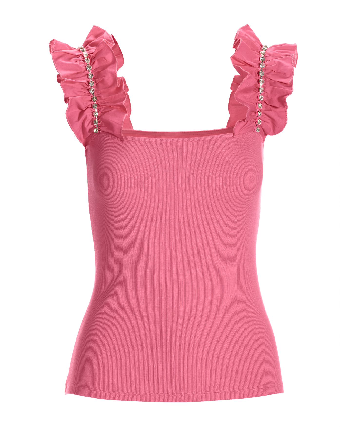 トップス Girlyhalo Embellished Ruffle Tank Top Girlyhalo Embellished Ruffle Tank Top