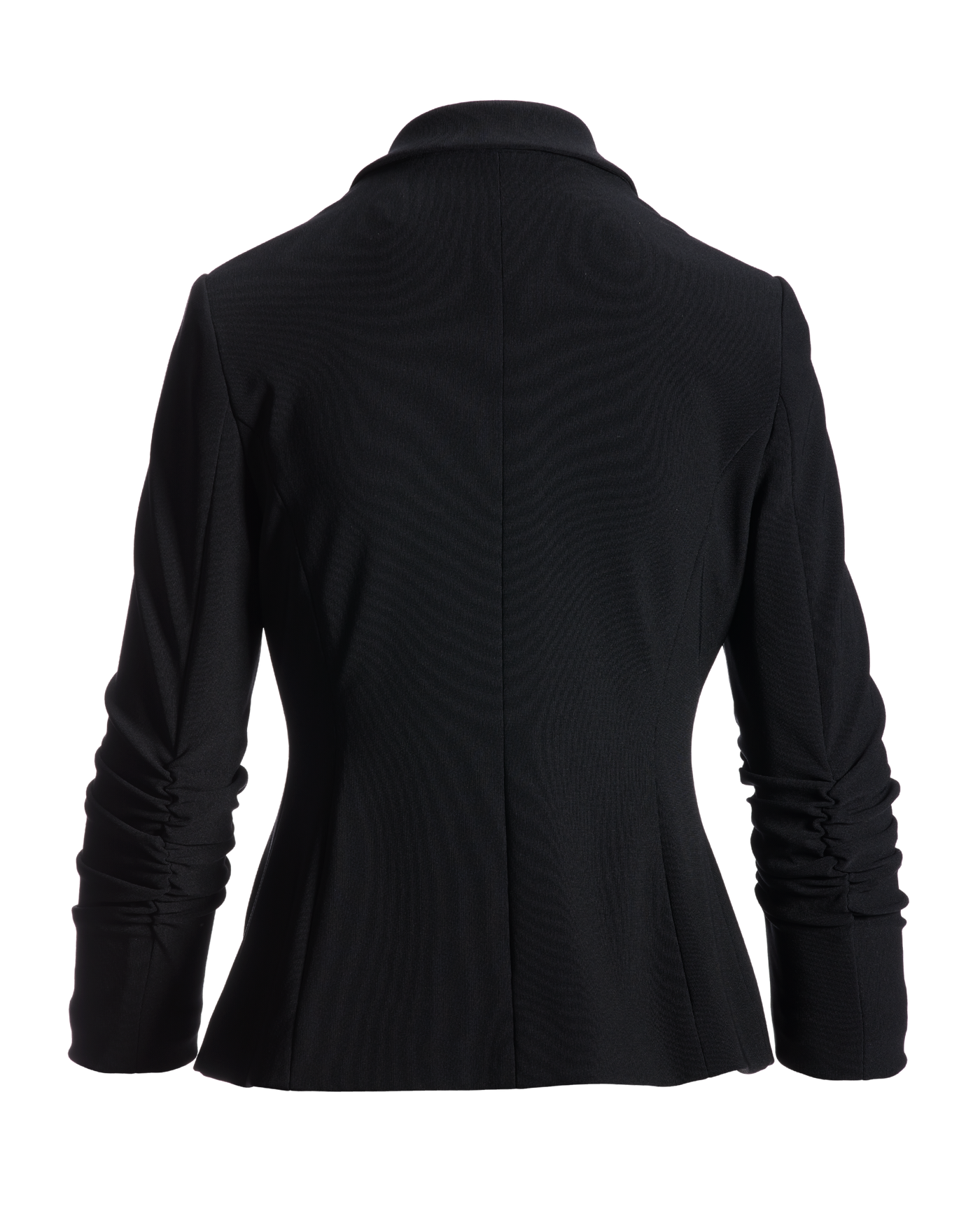Beyond Travel Short Ruched Sleeve Blazer Jet Black