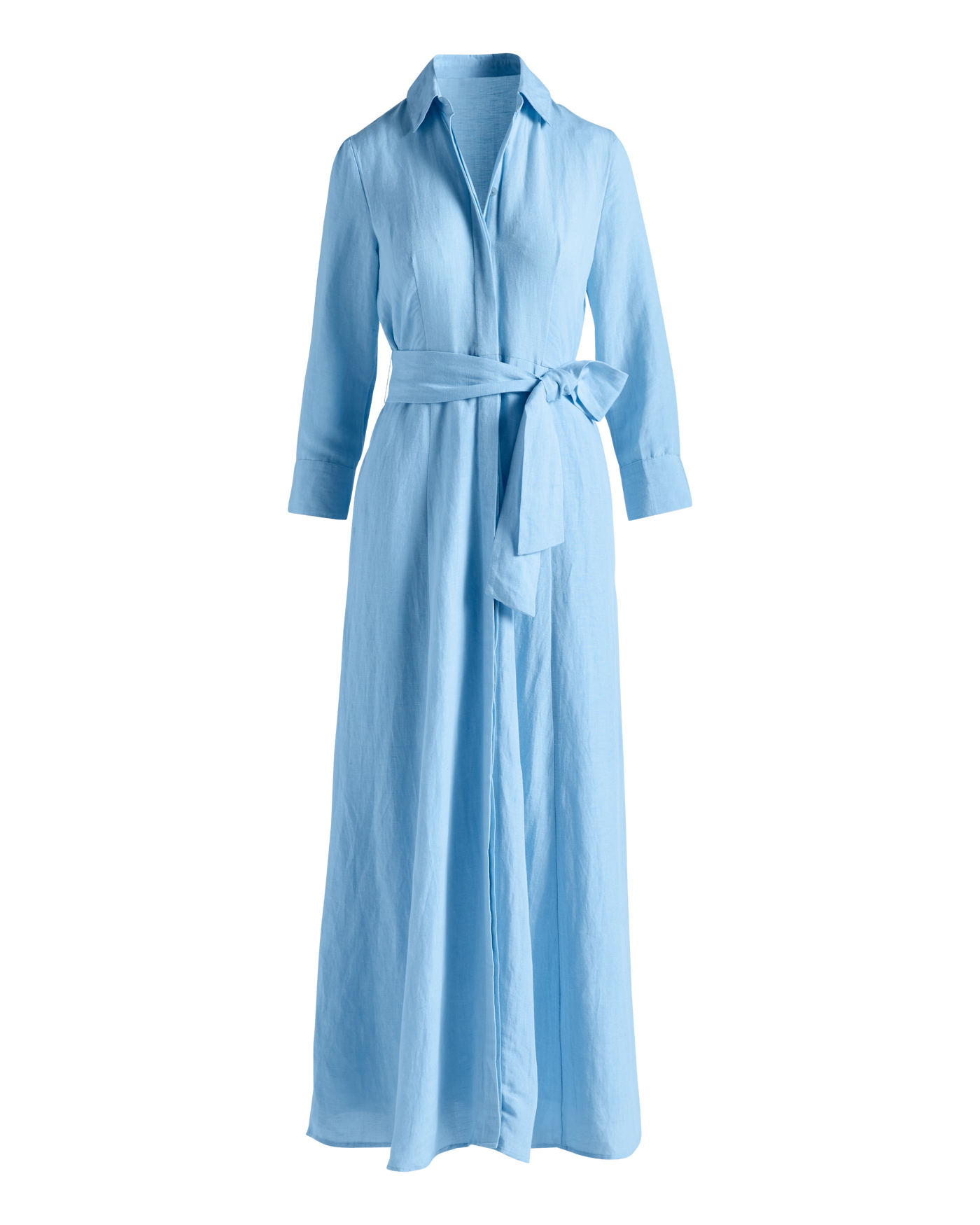 knee length dresses for ladies The Linen Oversized Puff-Sleeve Dress main image 1