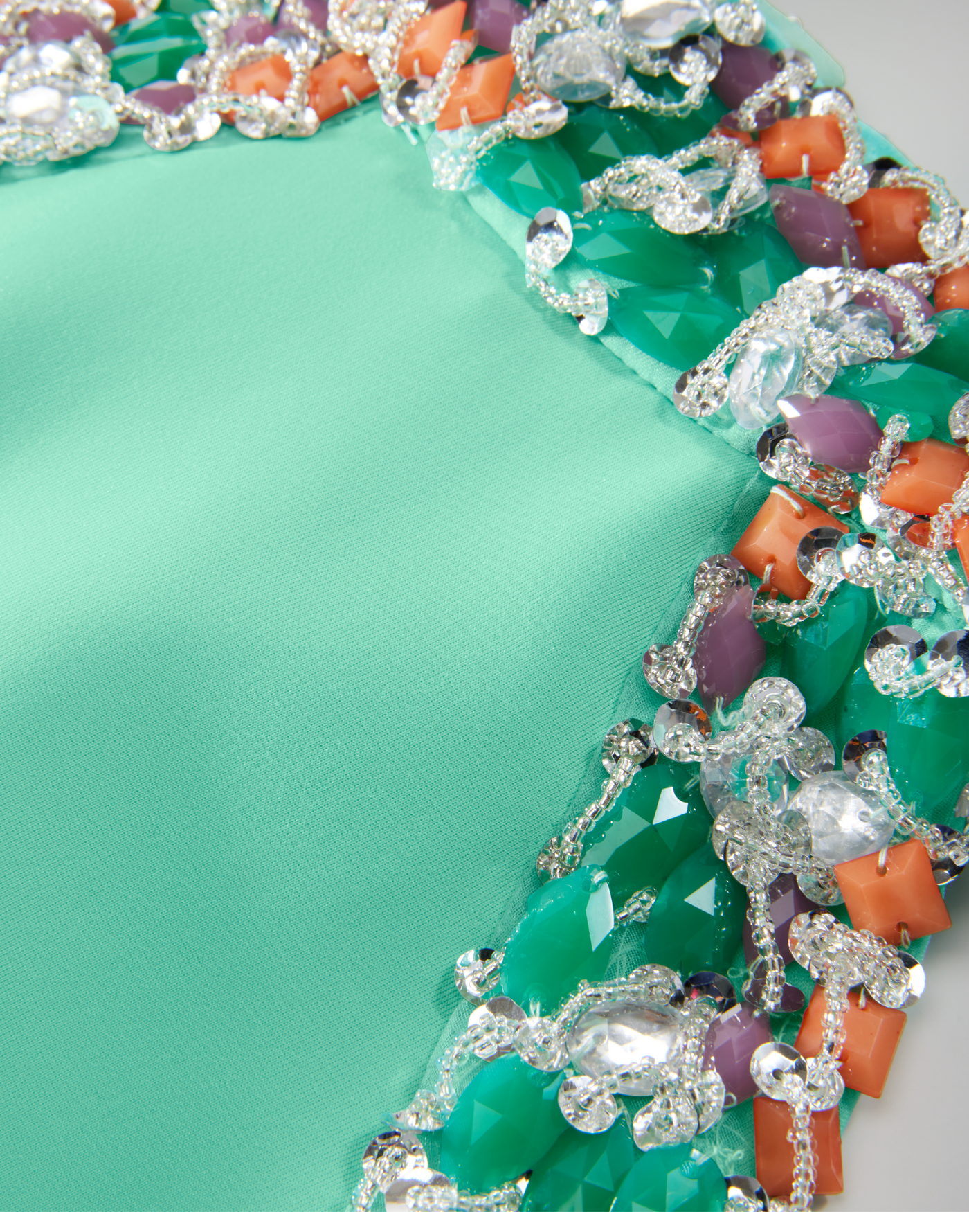 Multi Color Gem Embellished Mock Neck Scuba Sheath Dress - Bermuda Green |  Boston Proper