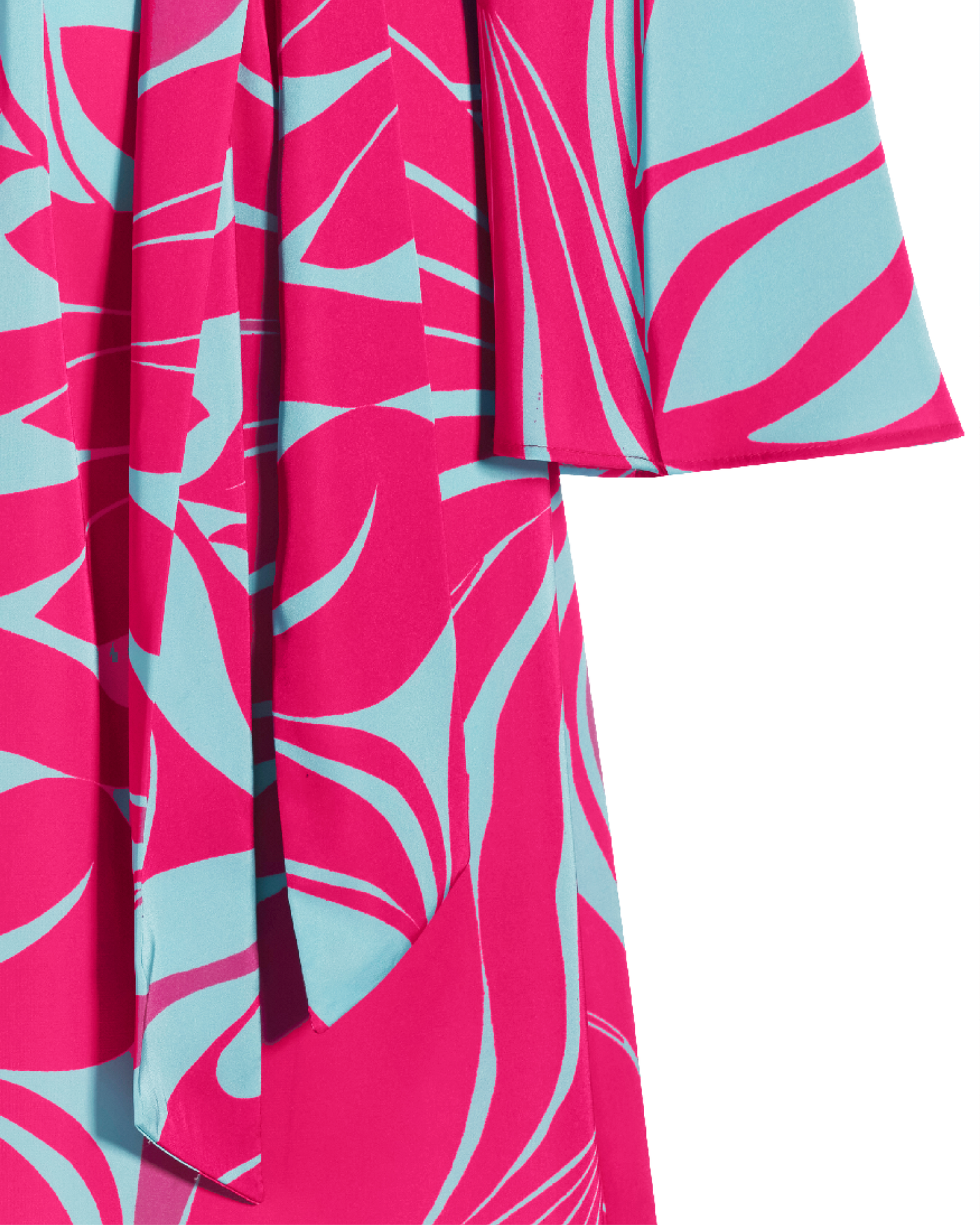 Sirena Abstract Print Flare Sleeve Charmeuse Dress - Blue / Pink | Boston  Proper