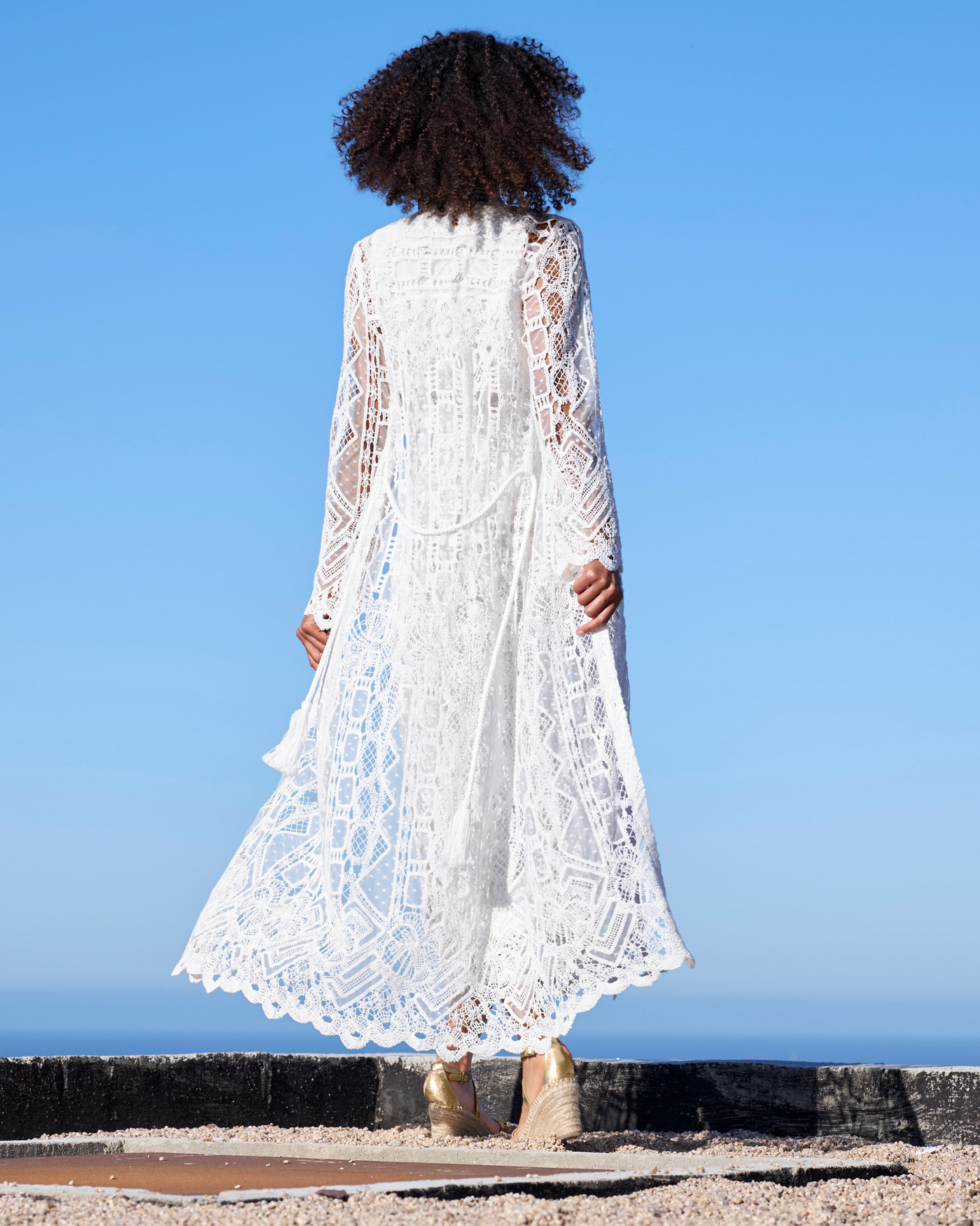 Mesh Crochet Mix Duster - White | Boston Proper