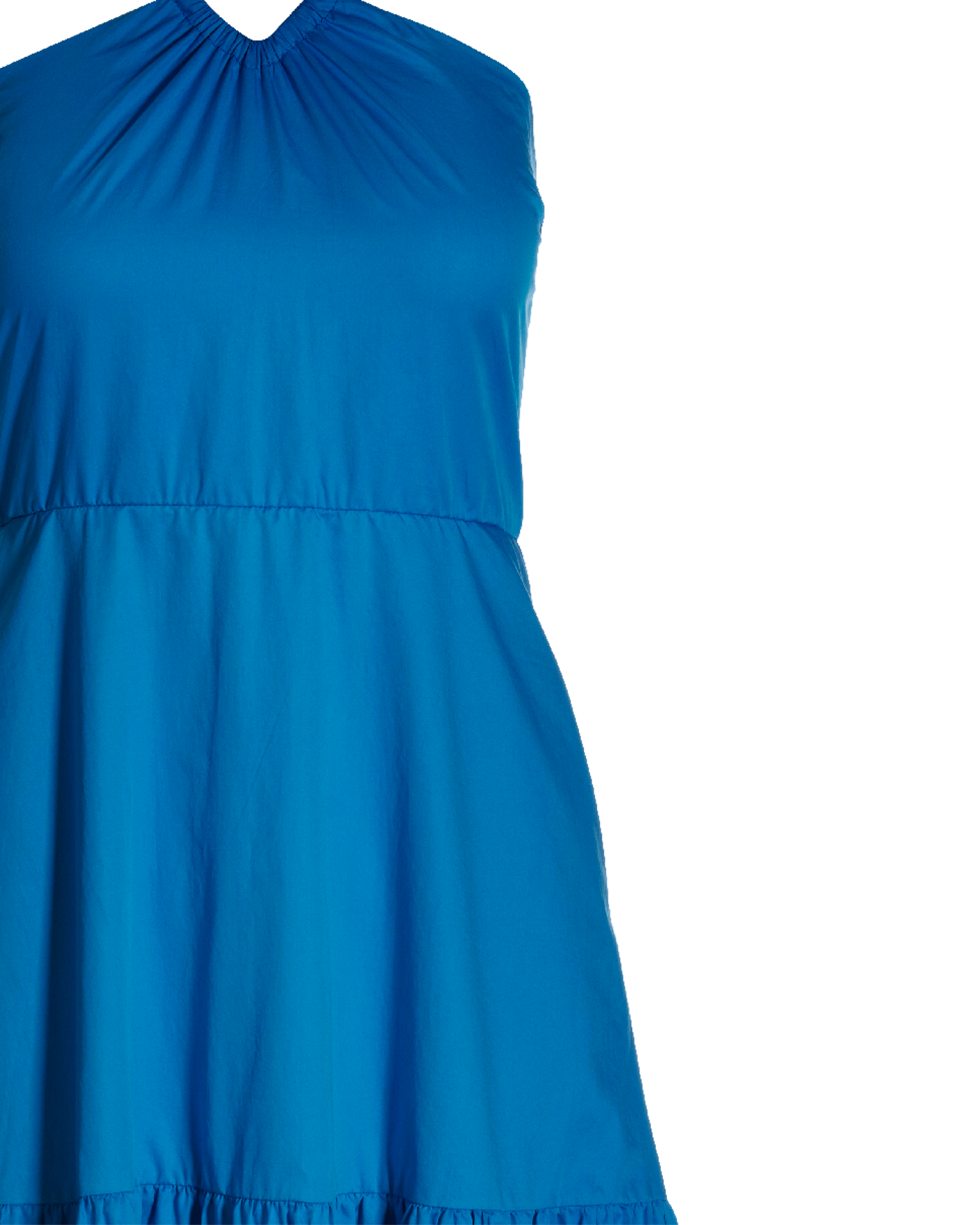 Hardware Halter Tiered Poplin Maxi Dress - Indigo Bunting