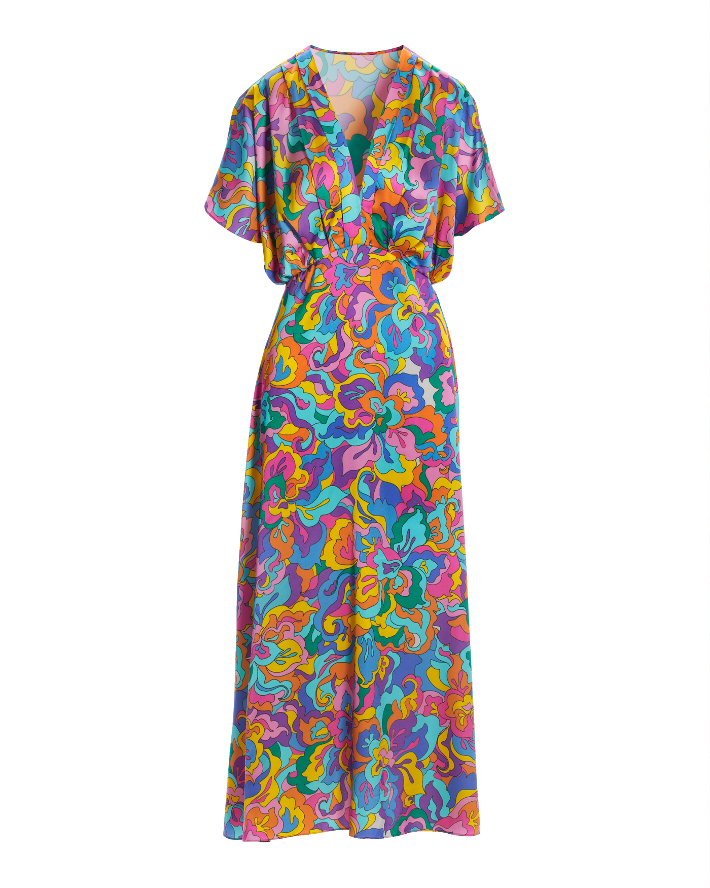 【BAU】MICHAEL V-Neck Ribbon Long Dress 2 Colors Windsor size LARGE Navy Blue V Neck Lace Back Short Long