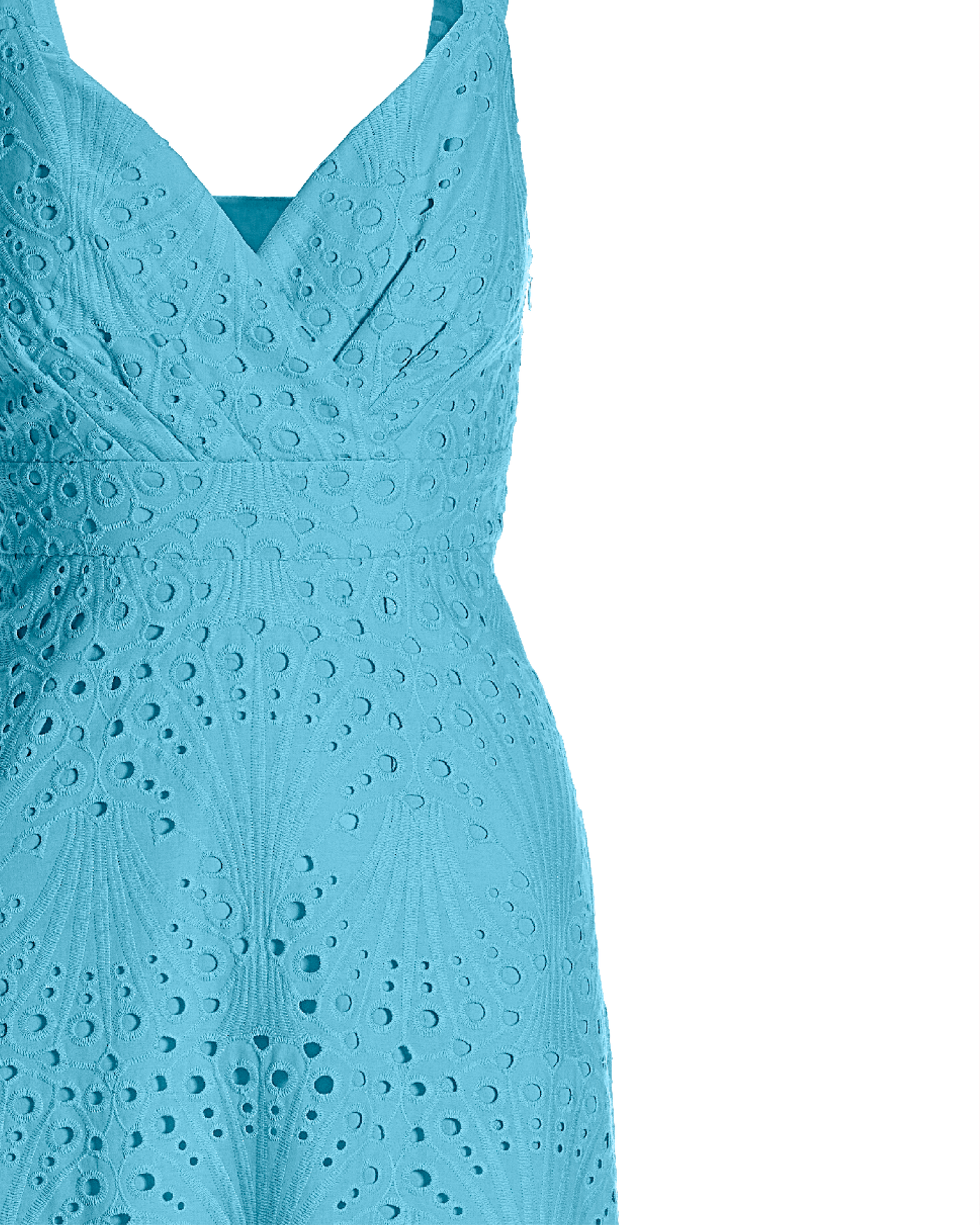 Eyelet Surplice Ankle Length Dress - Blue Topaz | Boston Proper