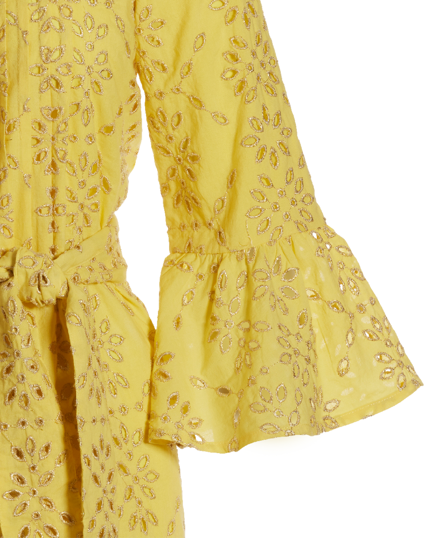 green emerald velvet dress Lemon Print Aqua Puff Sleeve Midi Dress - All Dresses