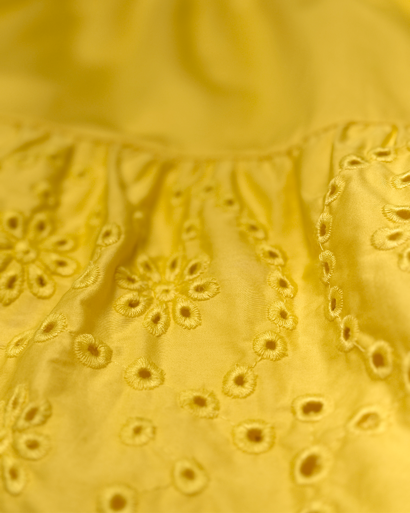 Tie Waist Tiered Fit And Flare Poplin Dress Lemon Drop
