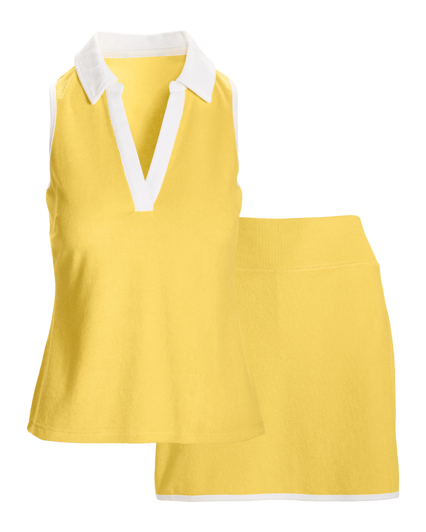 Beach Terry Colored Top and Skort Set Lemon Drop