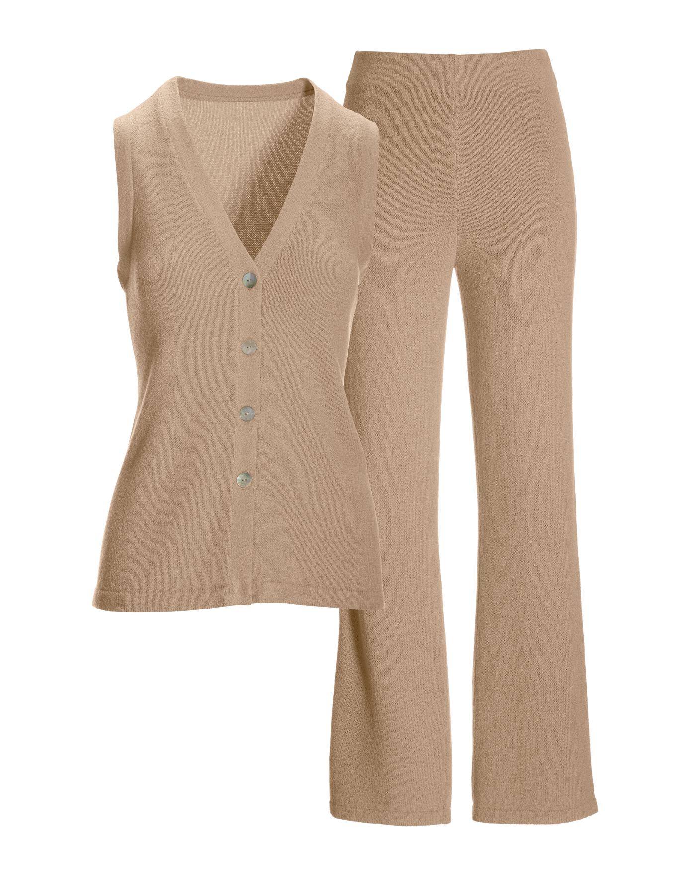 Button Up Sweater Lounge Set - Sesame | Boston Proper