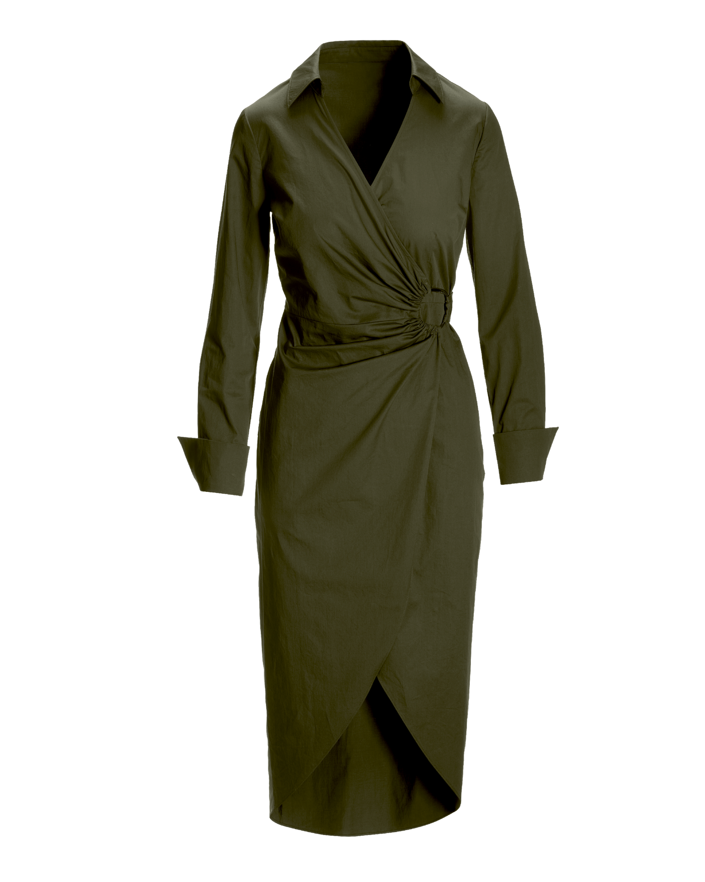 military green shirt dress Drawstring Waist T-shirt Dress in Army Green – First Stitch main image 1