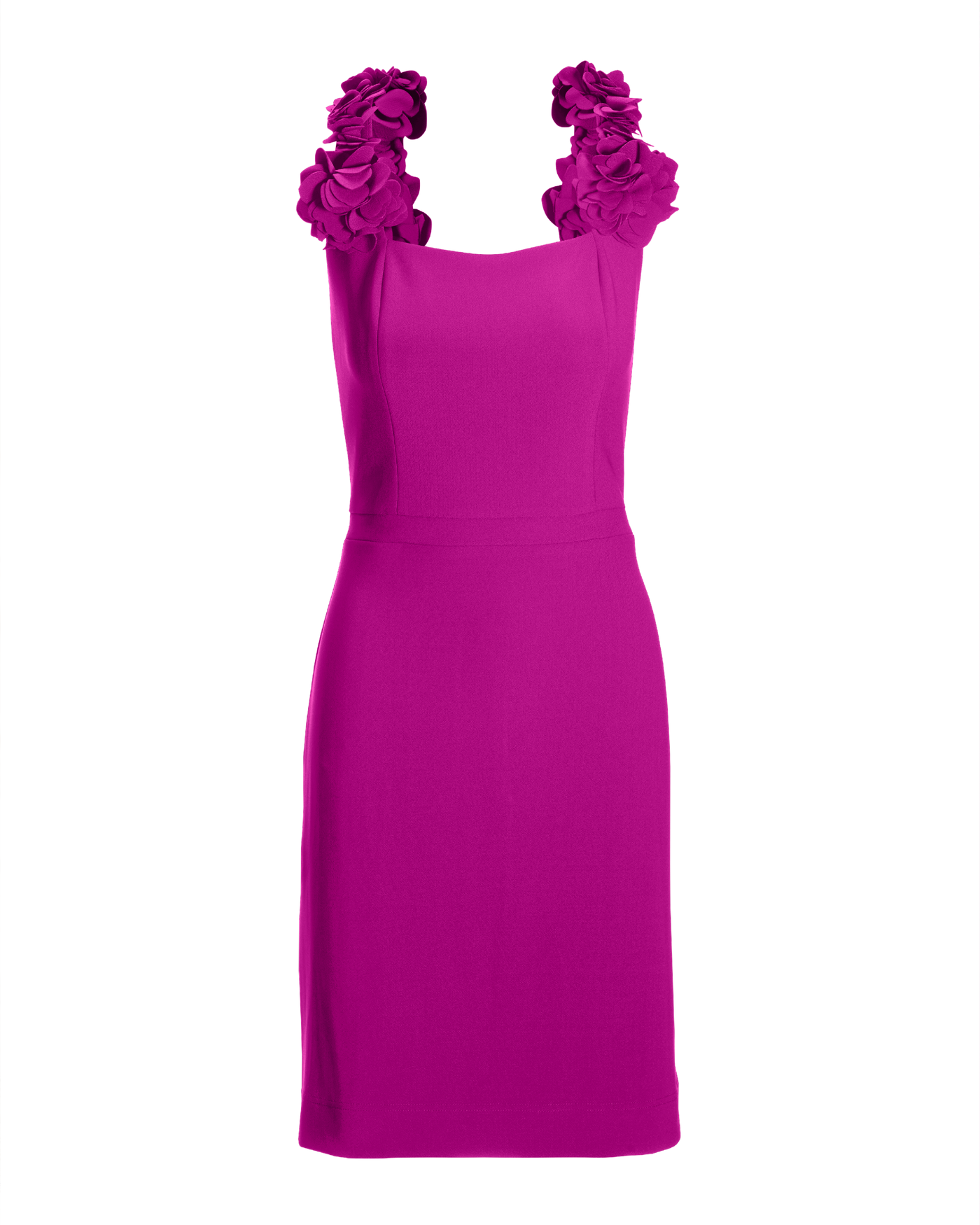 3D floral Strap Sheath Dress Fuchsia | Boston Proper