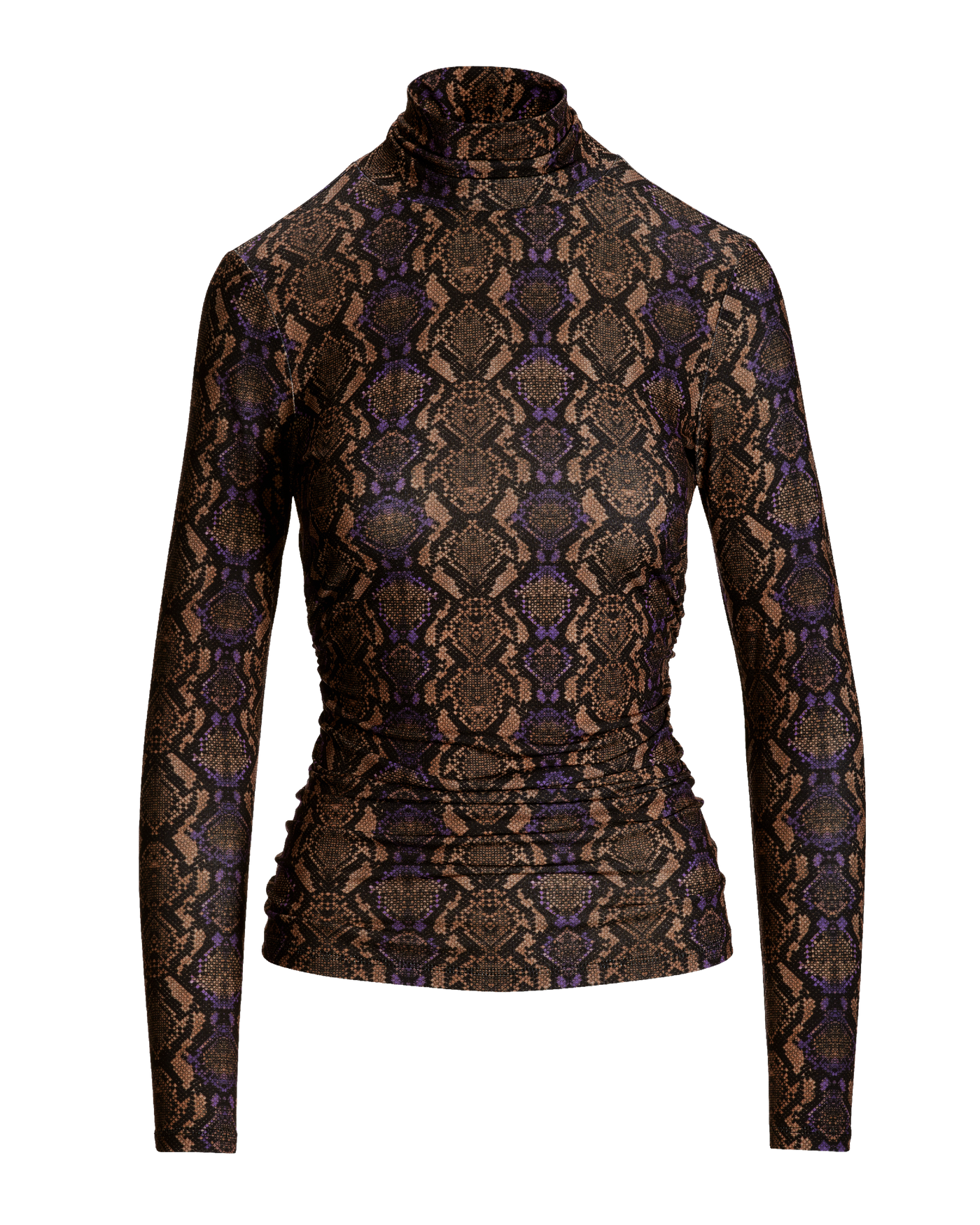 So Chic London Python Turtleneck Top Brown/Purple | Boston