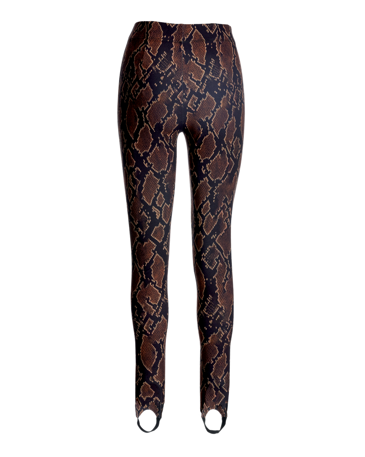 Aspen Spotted Snake Print Ponte Stirrup Legging Brown