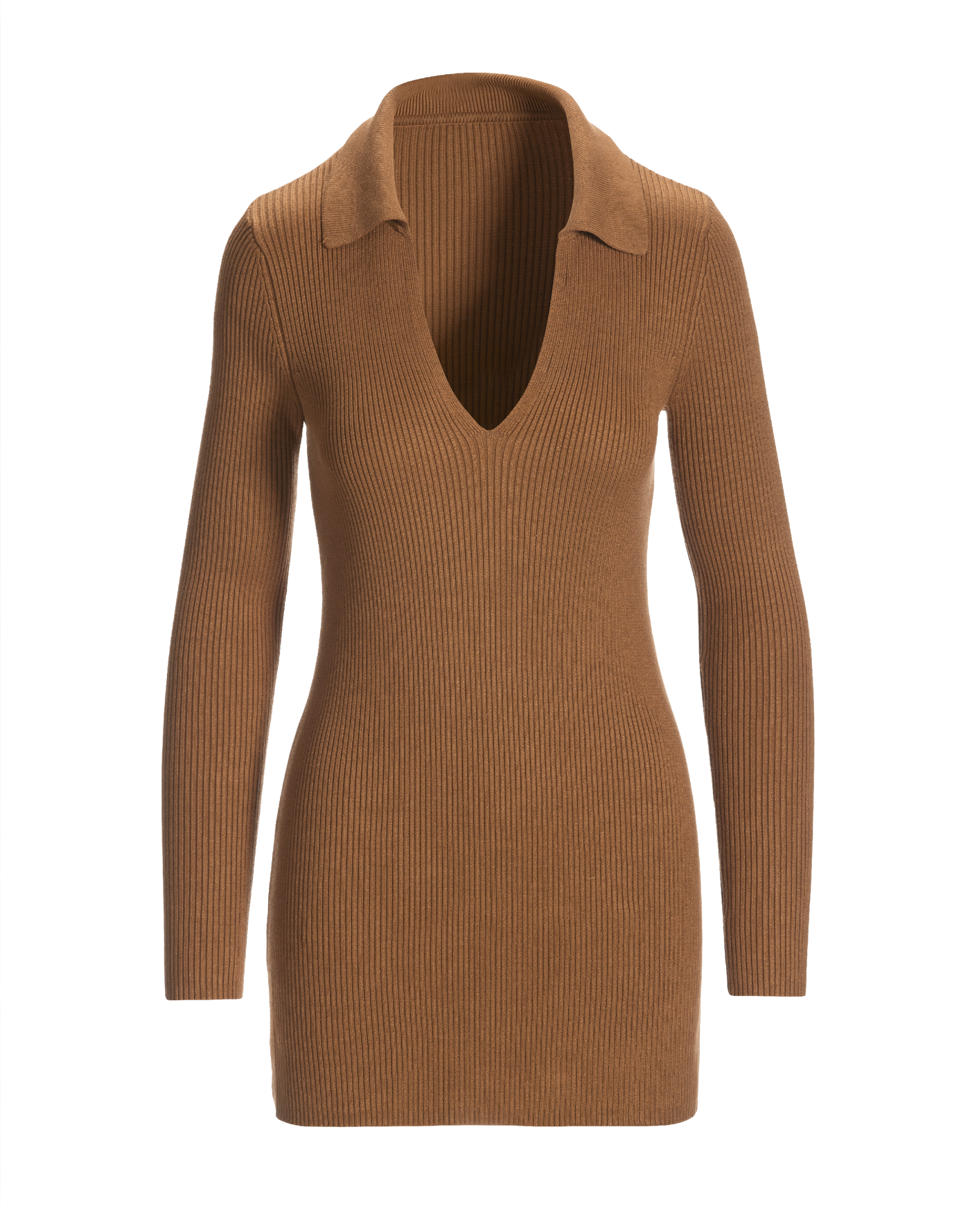 princess polly baby blue dress & Other Stories knit midi dress with polo collar in brown