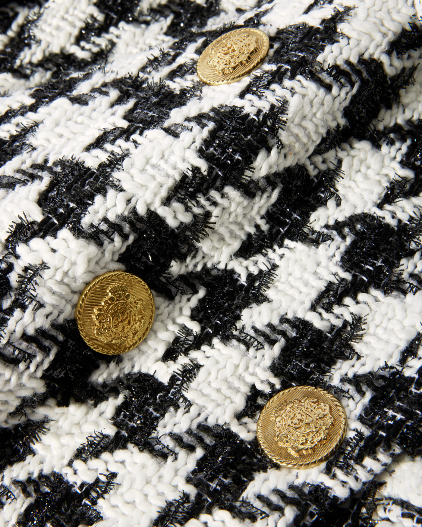 Houndstooth Double Breasted Blazer Black/White