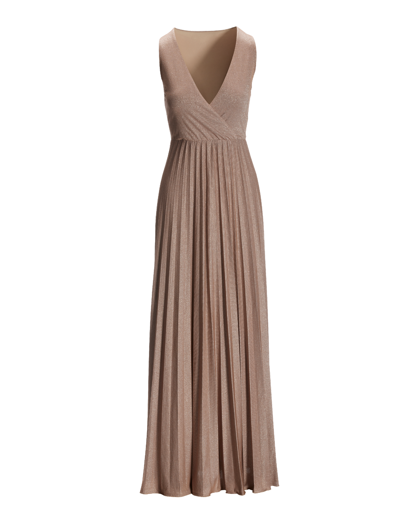 open lace back dress Silver Gray Knit Pleated Maxi Dress S main image 0