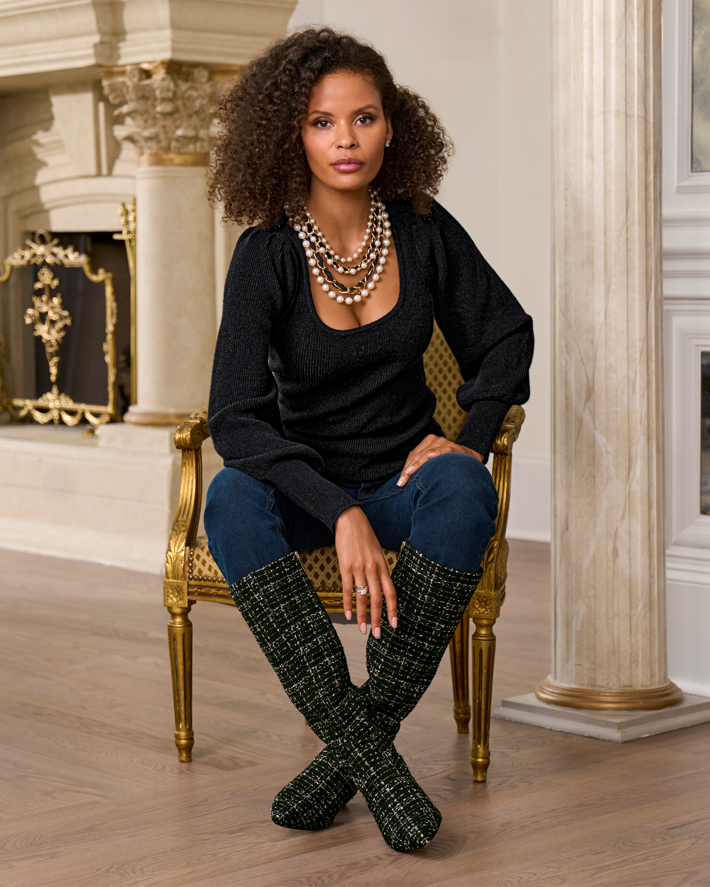 Slouch Boots Bamboo Sequin Boots Azalea Wang Sequin Knee High