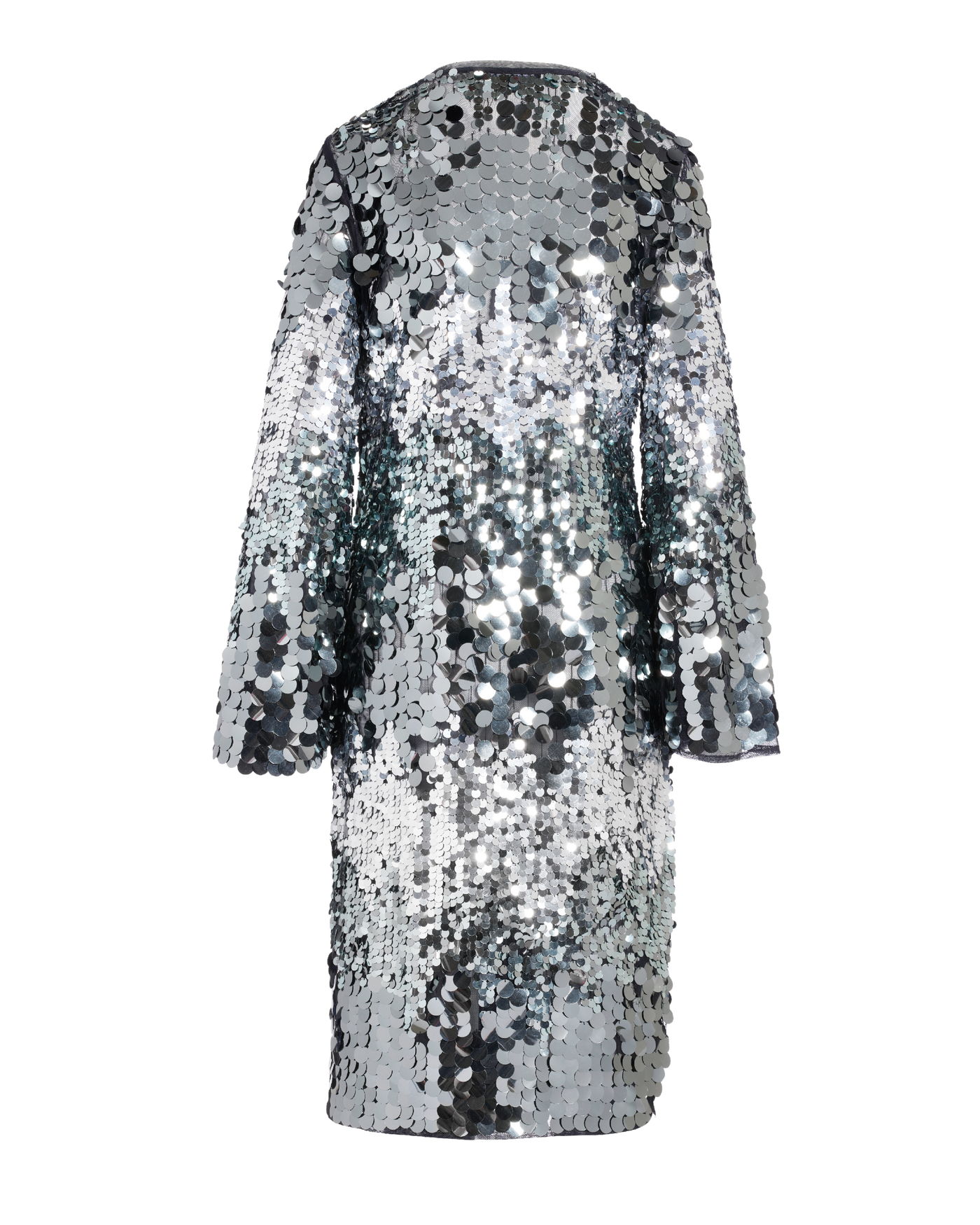 Paillette Bell Sleeve Duster Black Multi
