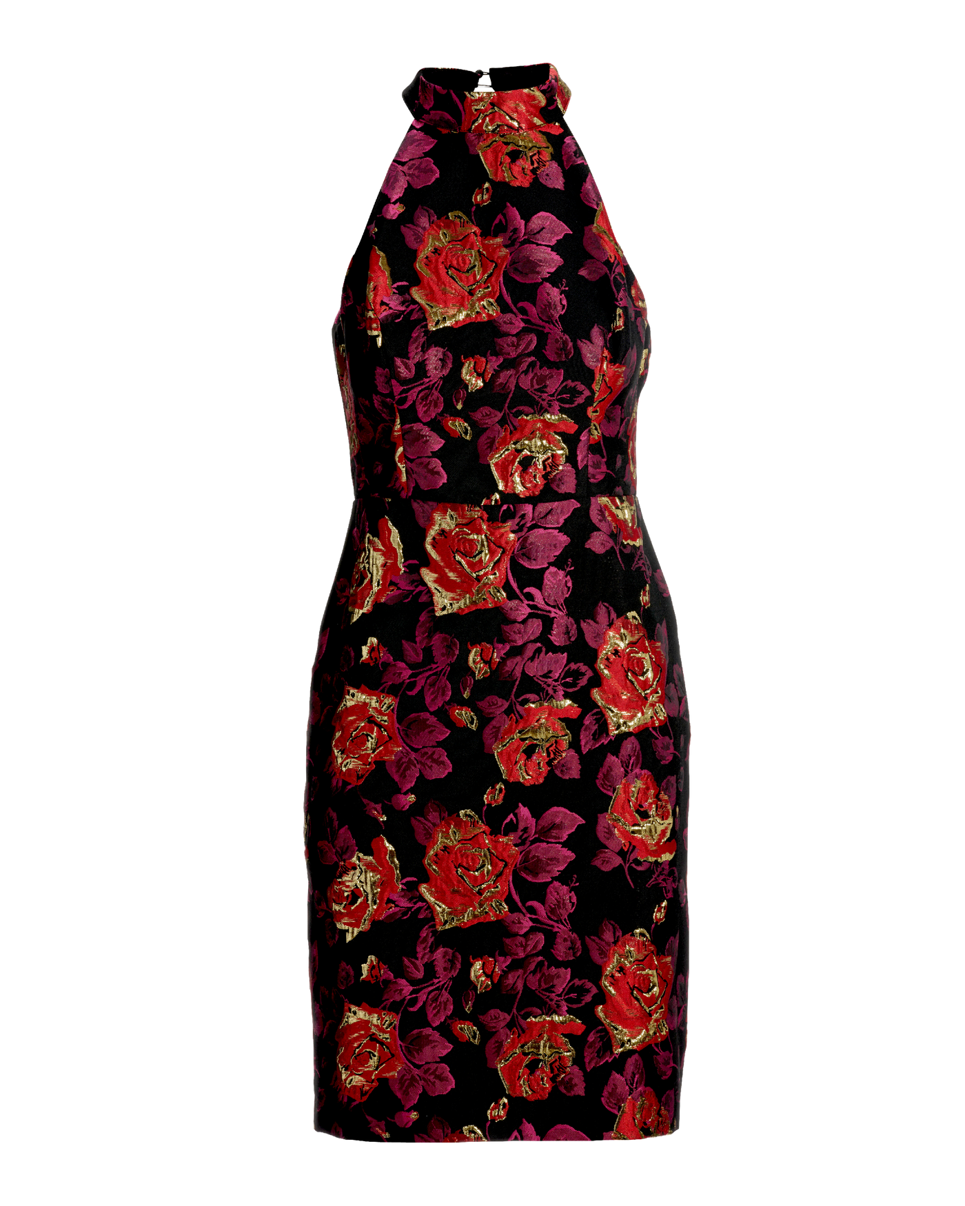 Jacquard Floral Sheath Mock Neck Dress - Black Multi | Boston Proper