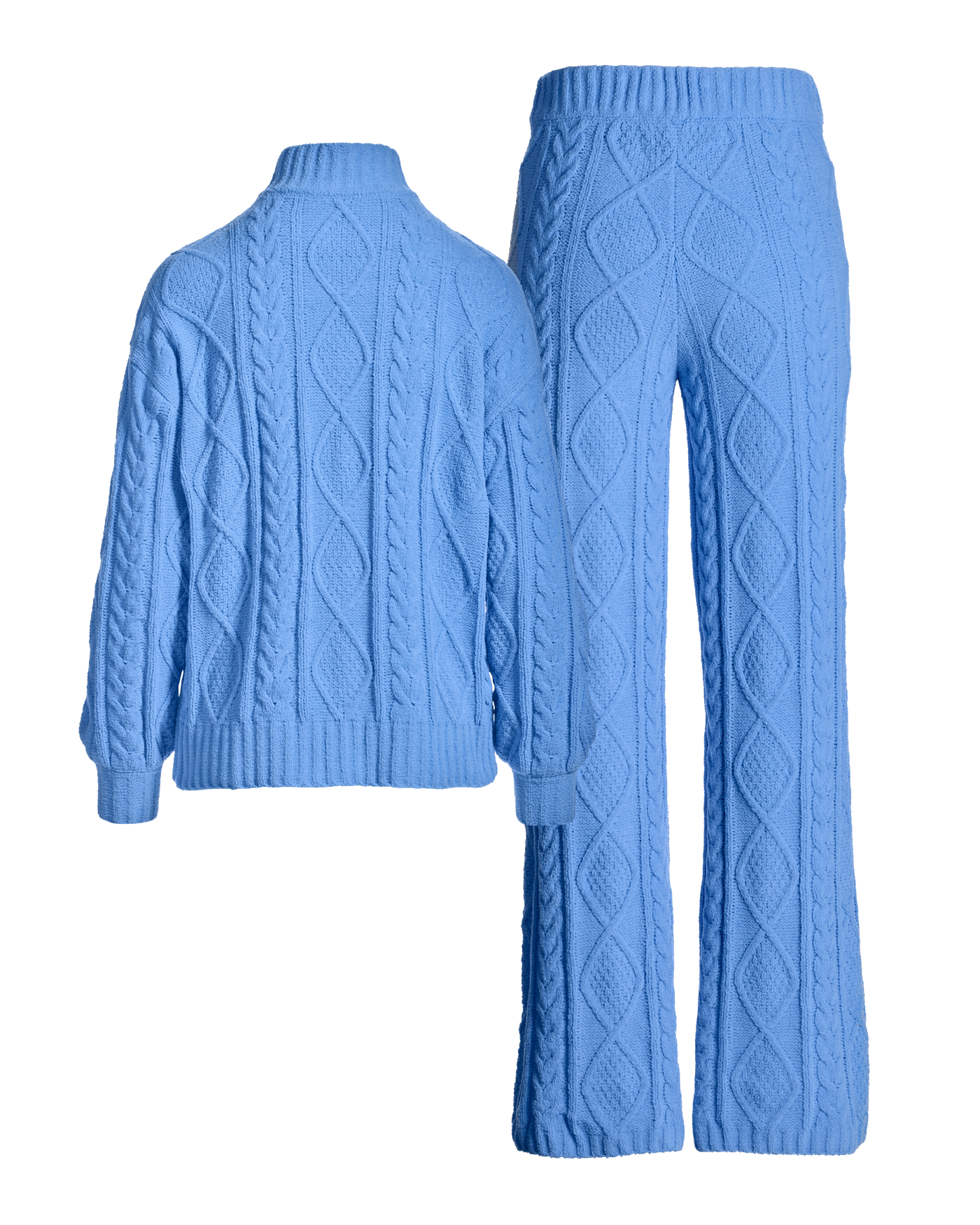 Half Zip Cable Lounge Set Blue Daze