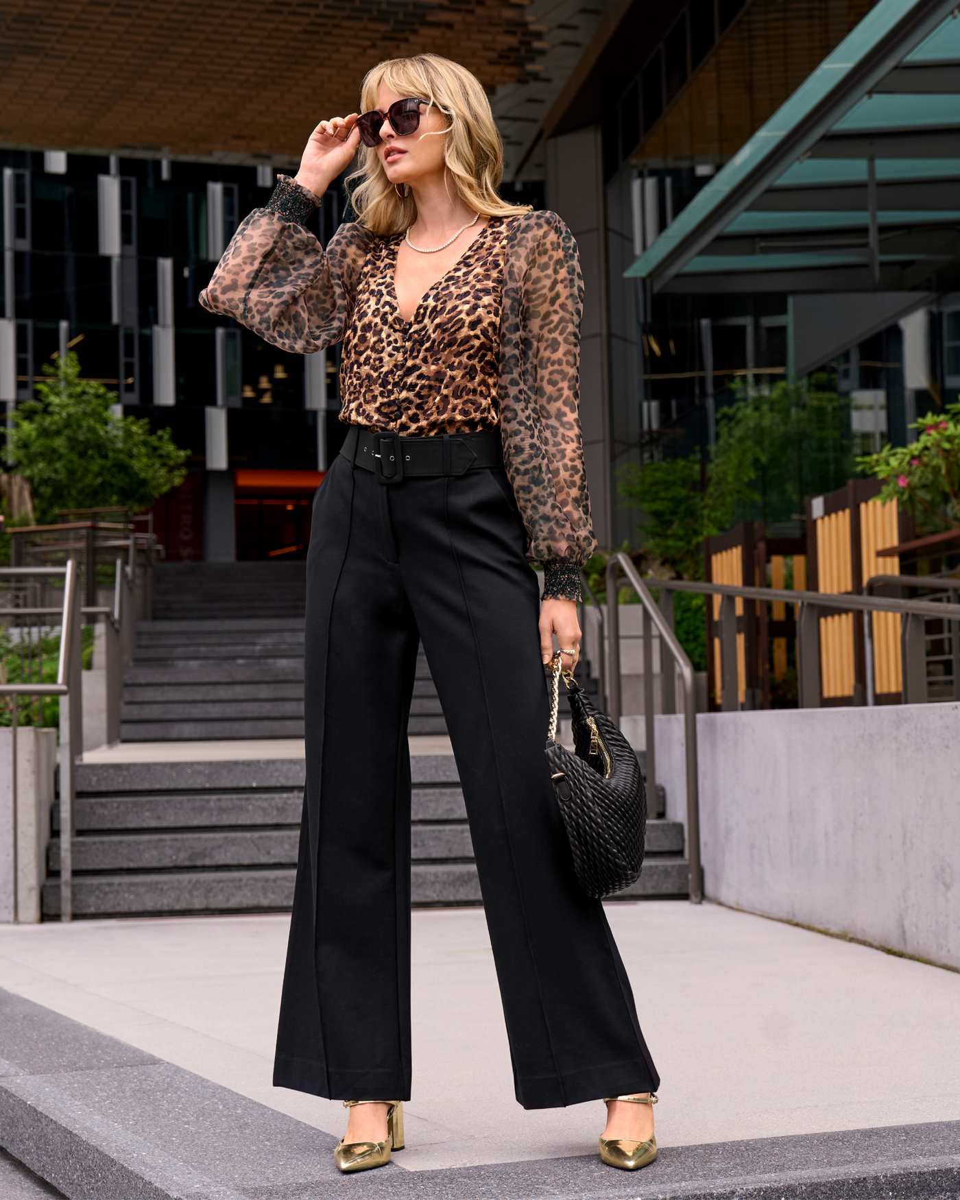 Organza Cheetah Print Top - Brown | Boston Proper