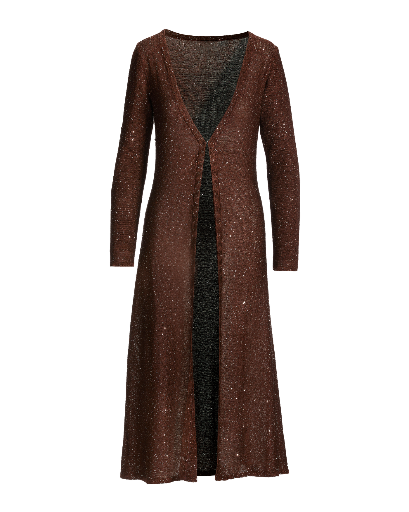 Mini Sequin Sweater Duster Safari Brown