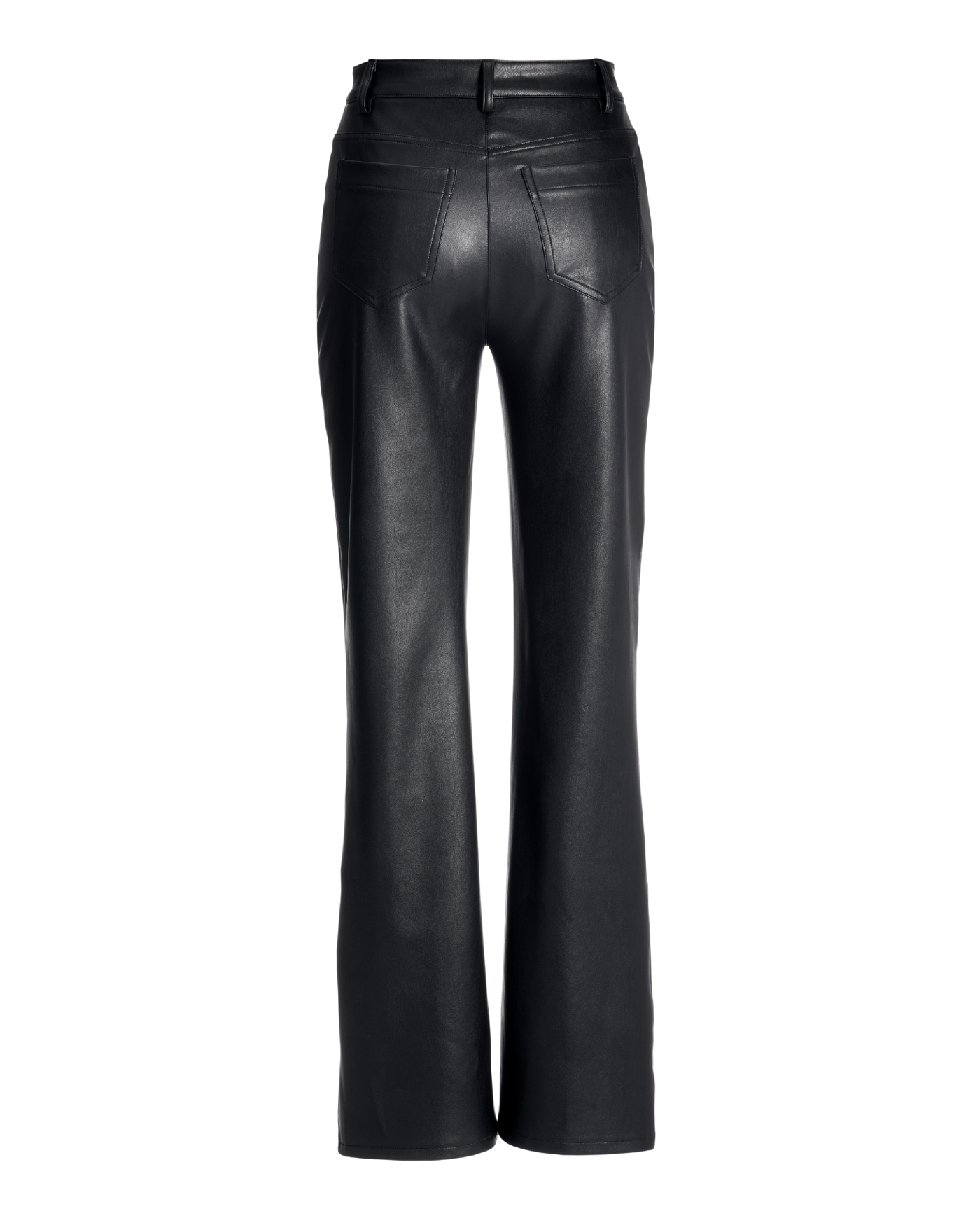 Malibu Faux Leather Wide Leg Five Pocket Pant Black