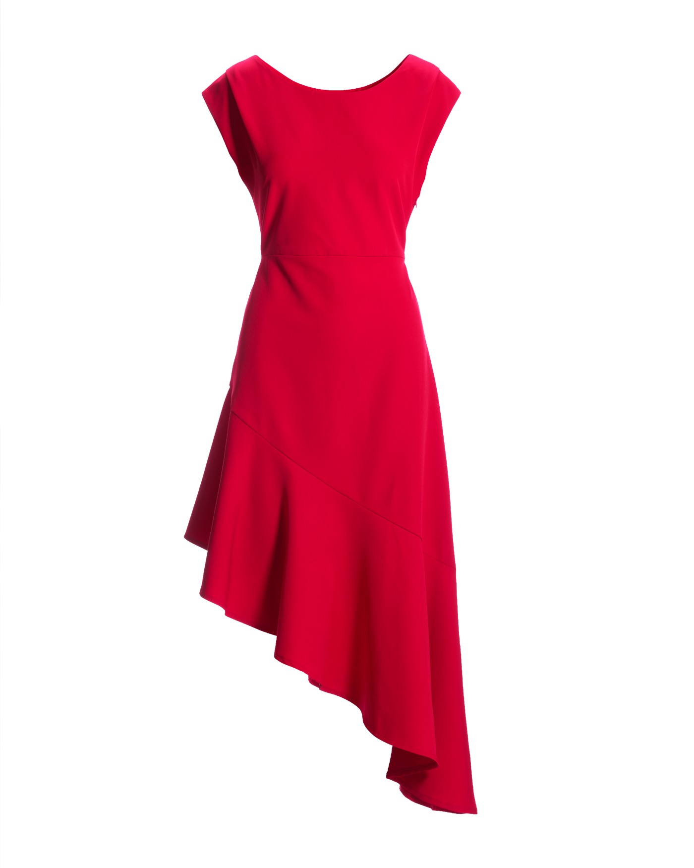 red asymmetrical ruffle dress Red Ruffle Asymmetrical Dress (S) – Shops Silver main image 0