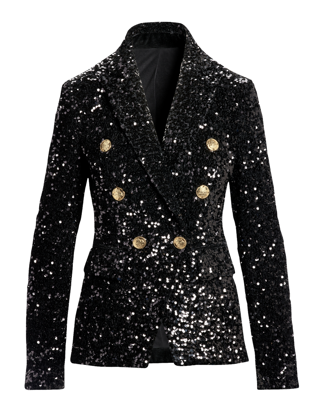 Sequin Double Breasted Blazer Black