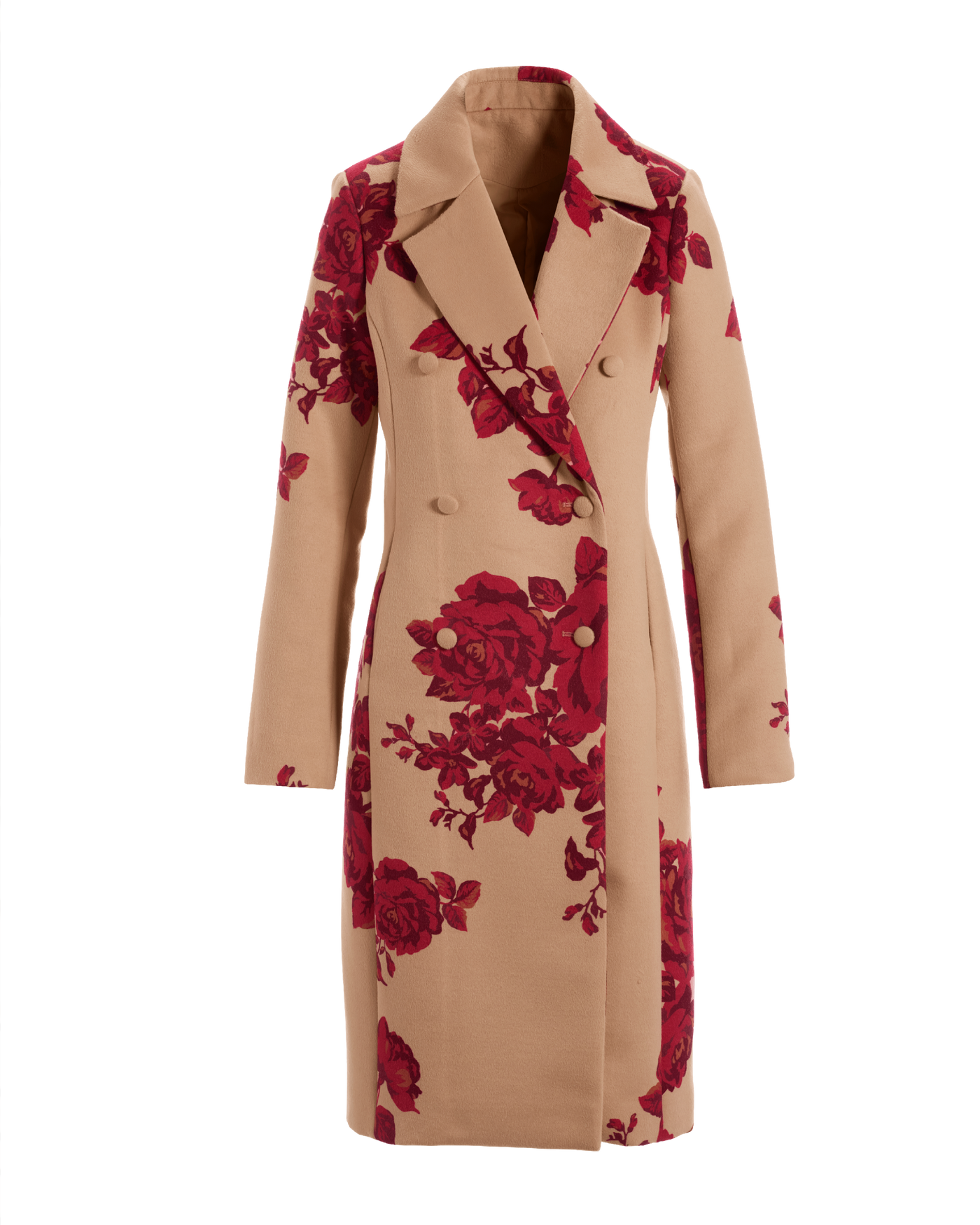 Rose Jacquard Coat - Red Multi | Boston Proper