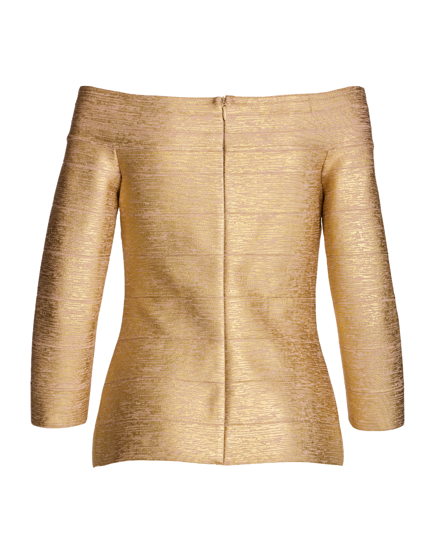 Foil Bandage Three Quarter Sleeve Sweater Gold