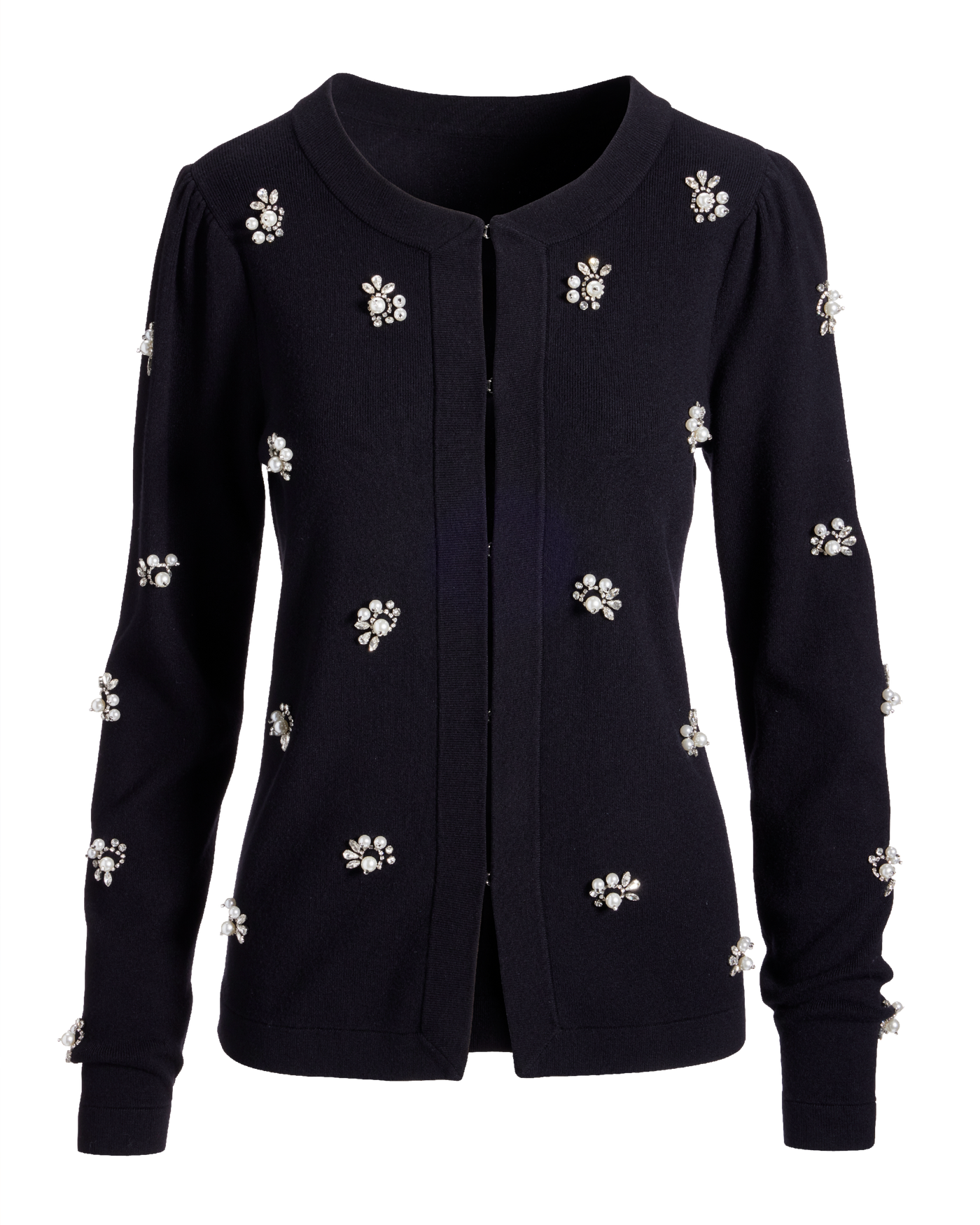 Pearl and Rhinestone Embellished Cardigan - Black | Boston Pearl and Rhinestone Embellished Cardigan - Black | Boston