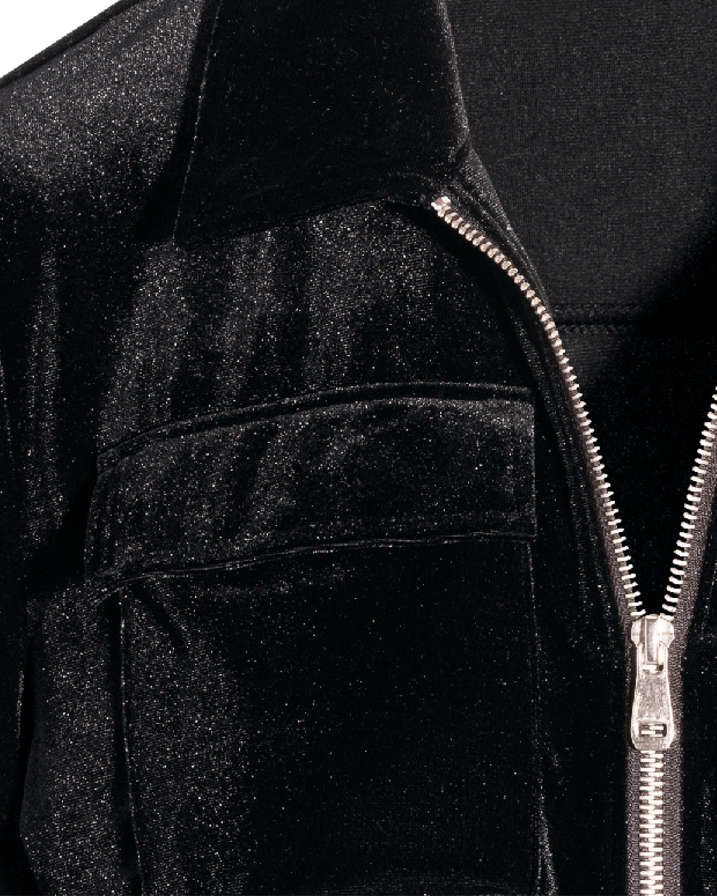 Chic Velour Drawstring Jacket and Jogger Set Black