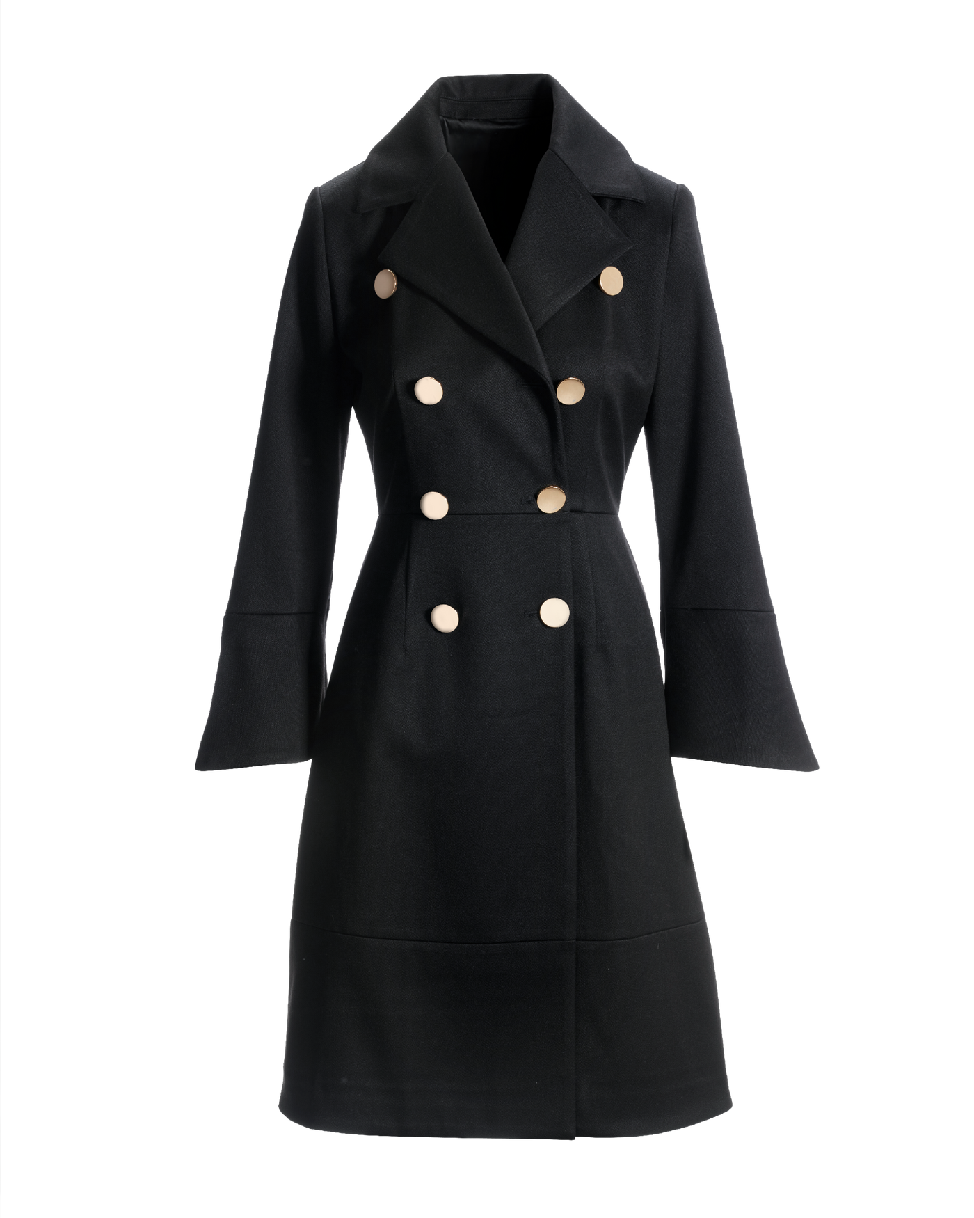 Peplum Double Breasted Coat Black | Boston Proper