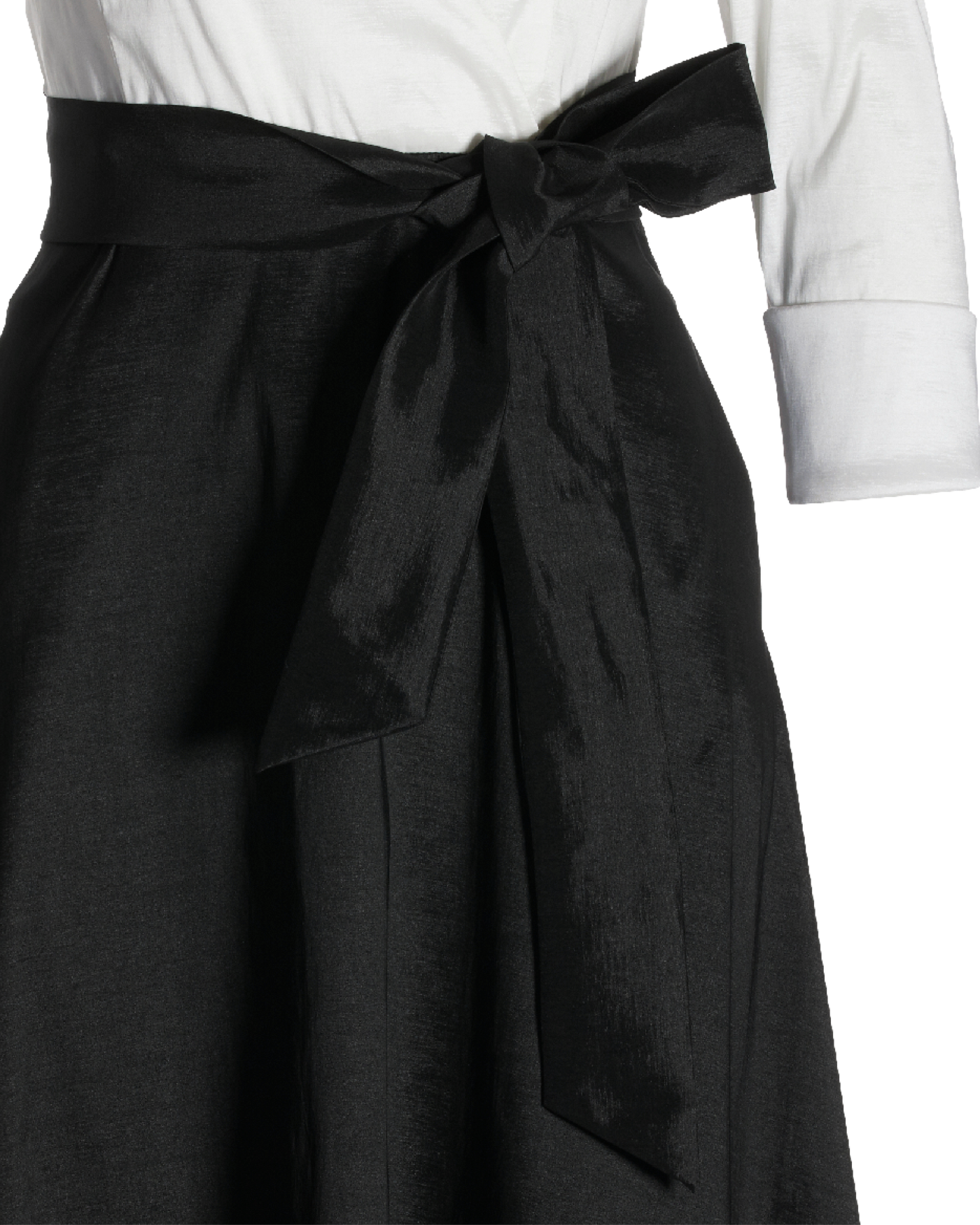 black dress with white sleeves Black Bell Sleeve Jersey Sheath Dress main image 0