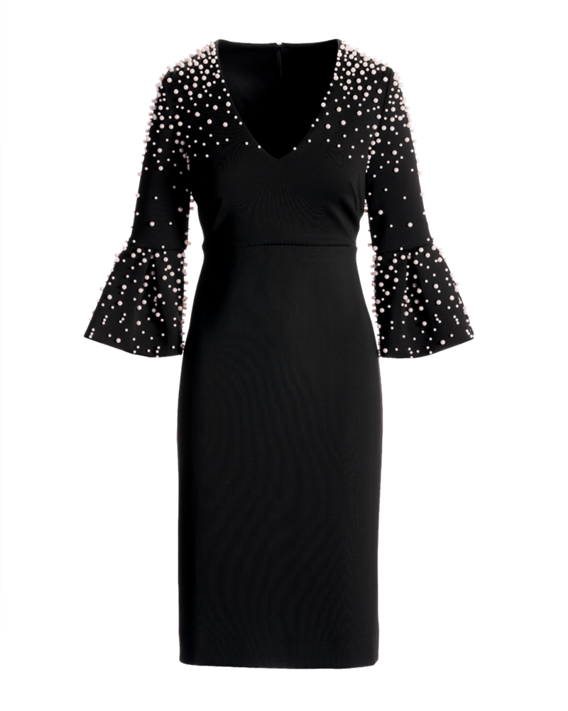 black fringe cocktail dress New York Nights Sequin Fringe Mini Dress Black main image 1