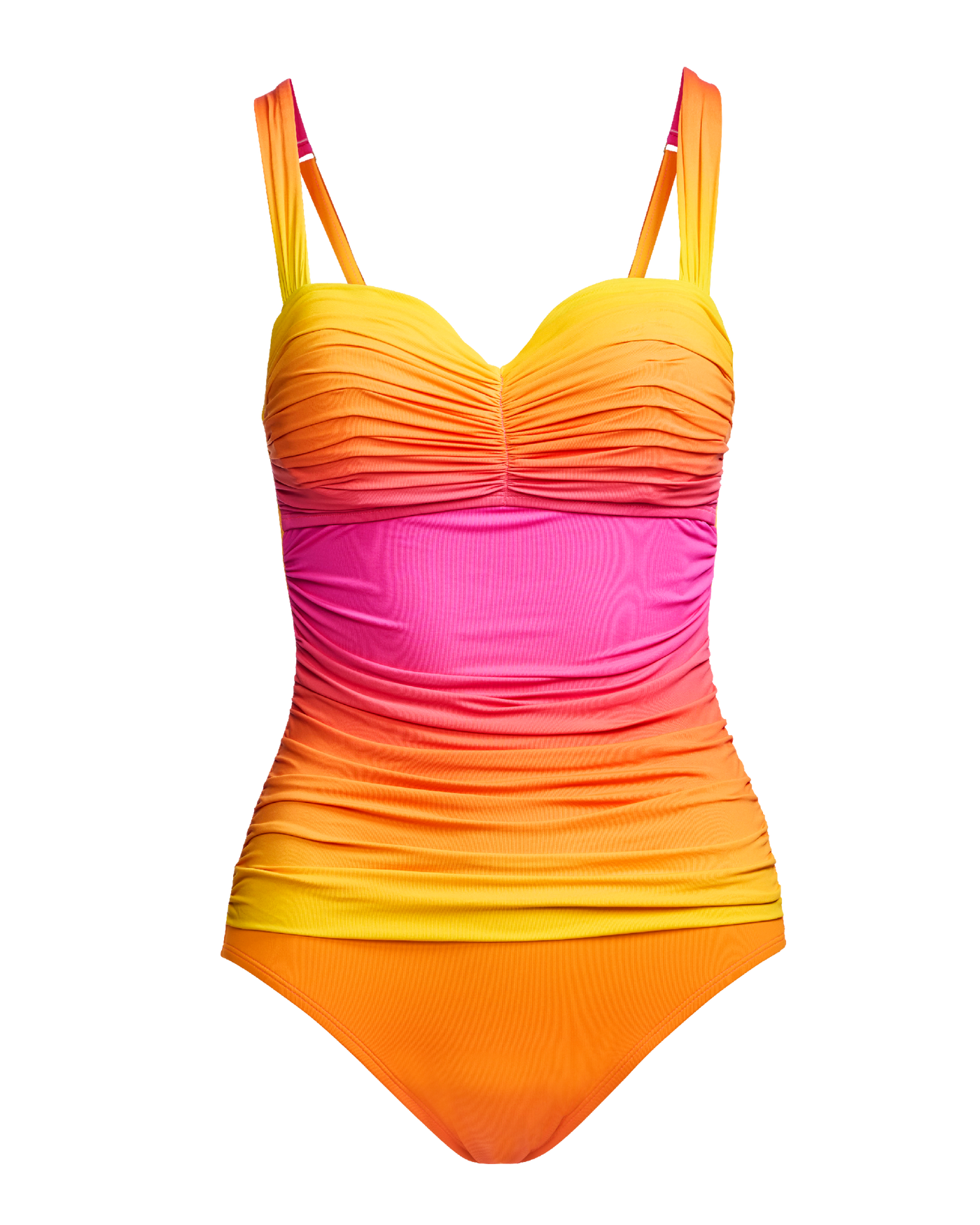 Ombre Ruched One Piece Pink Multi