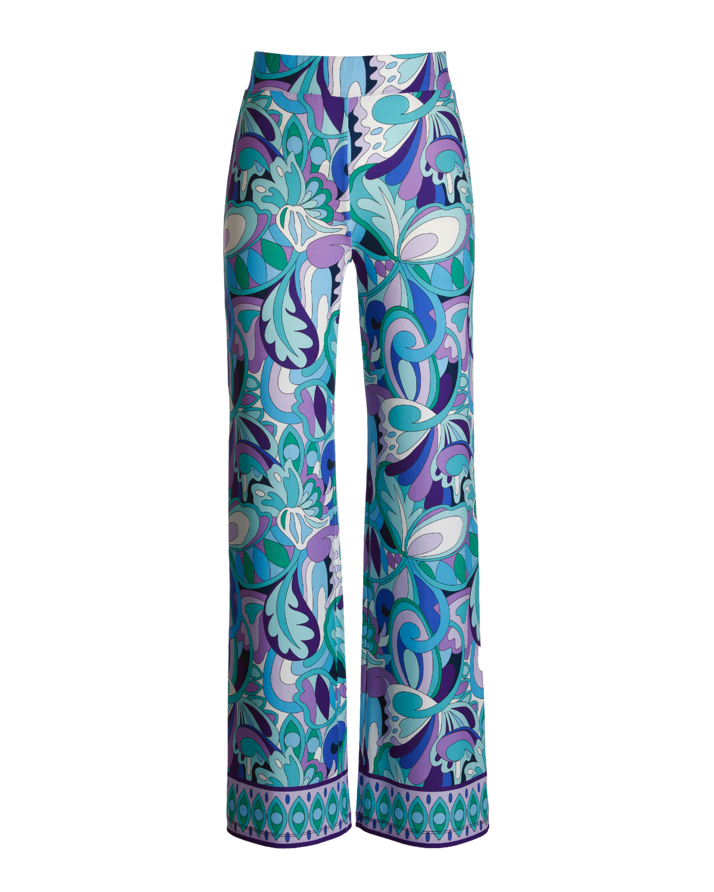 Malibu Print Wide Leg Pant Maldives Abstract