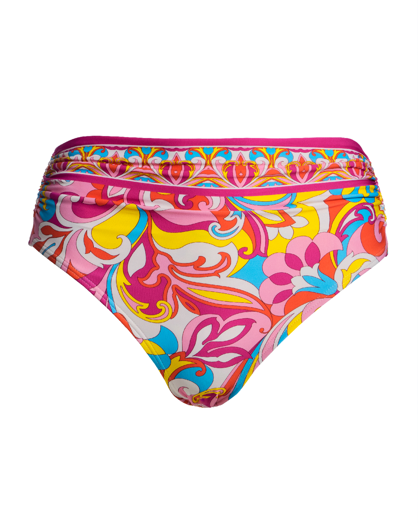 Swim Sense Print High-Waisted Bikini Bottom Tulum Abstract