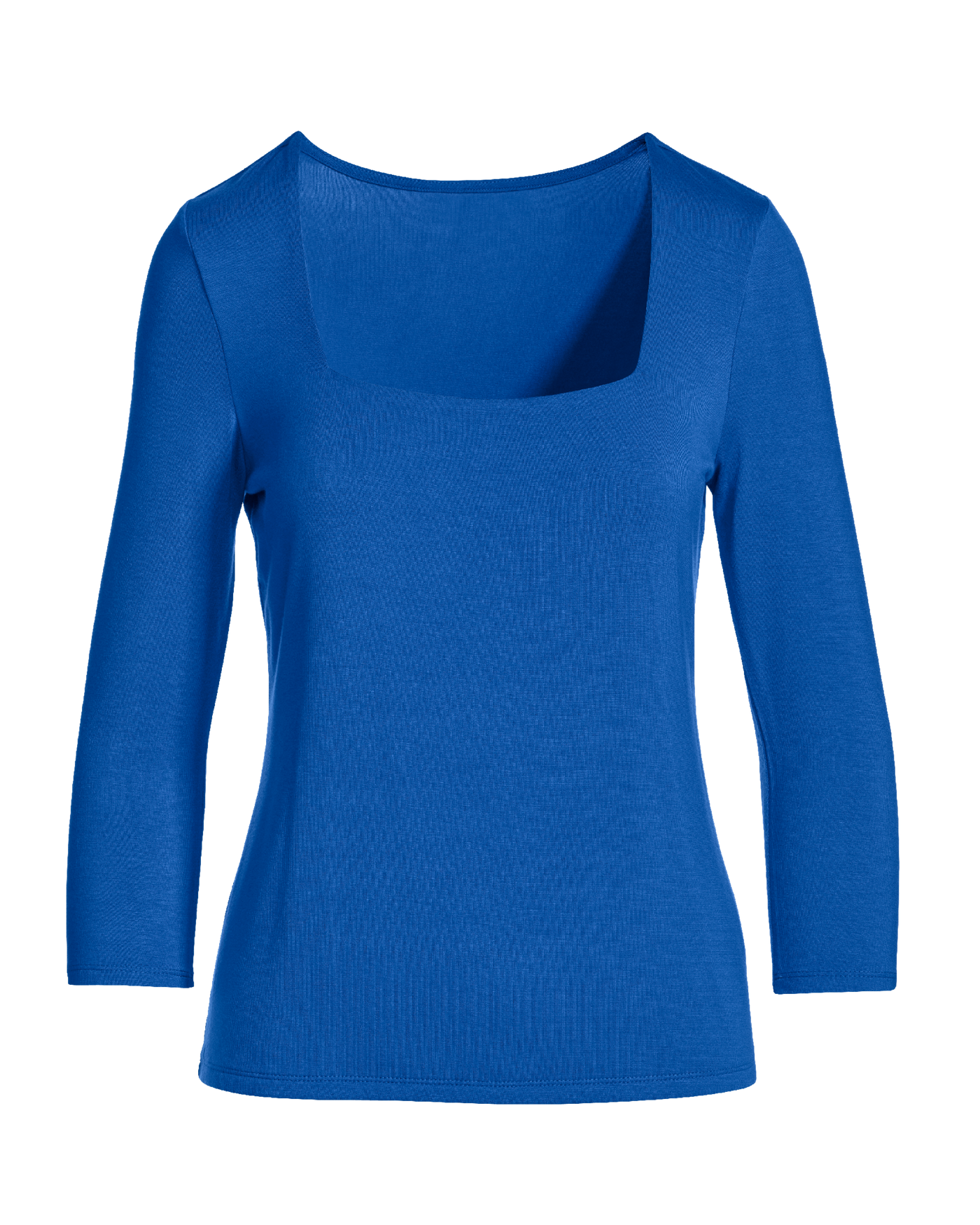 So Effortless Square Neck Three Quarter Sleeve Top - Palace Blue 