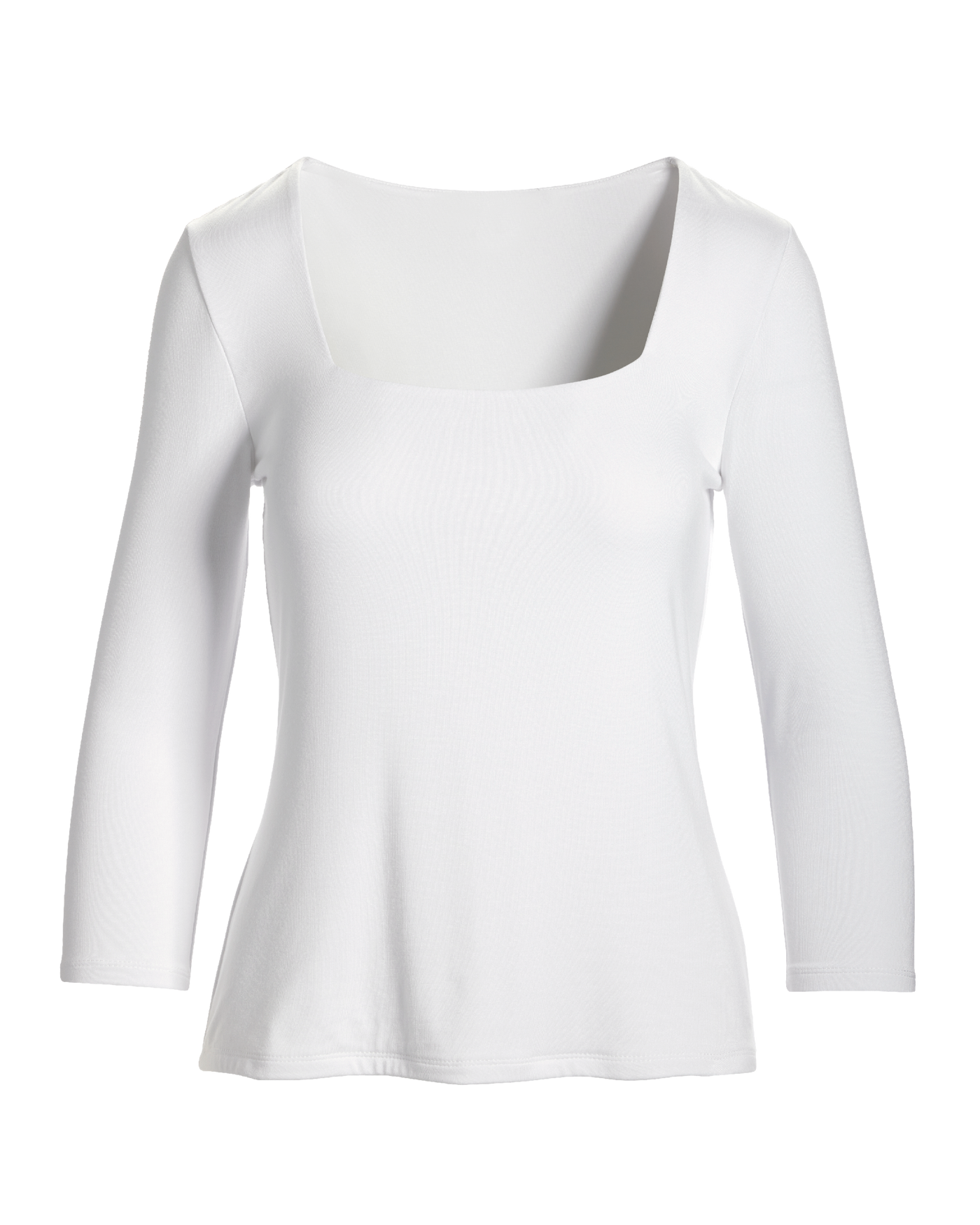 So Effortless Square Neck Three Quarter Sleeve Top Black Cherry