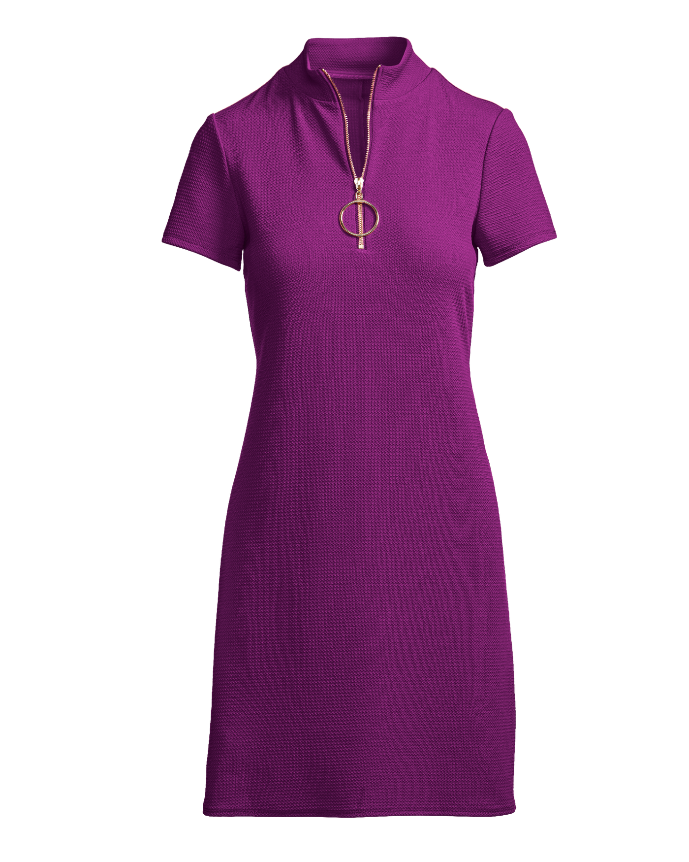Zip Up Short Sleeve Shift Dress - Hollyhock | Boston Proper