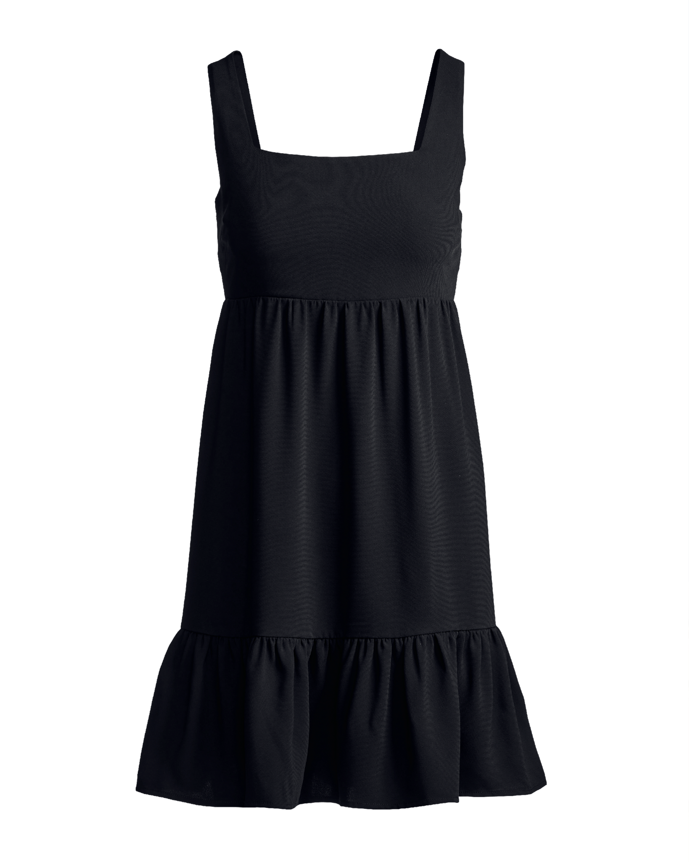 Versatile Tiered Short Dress Black