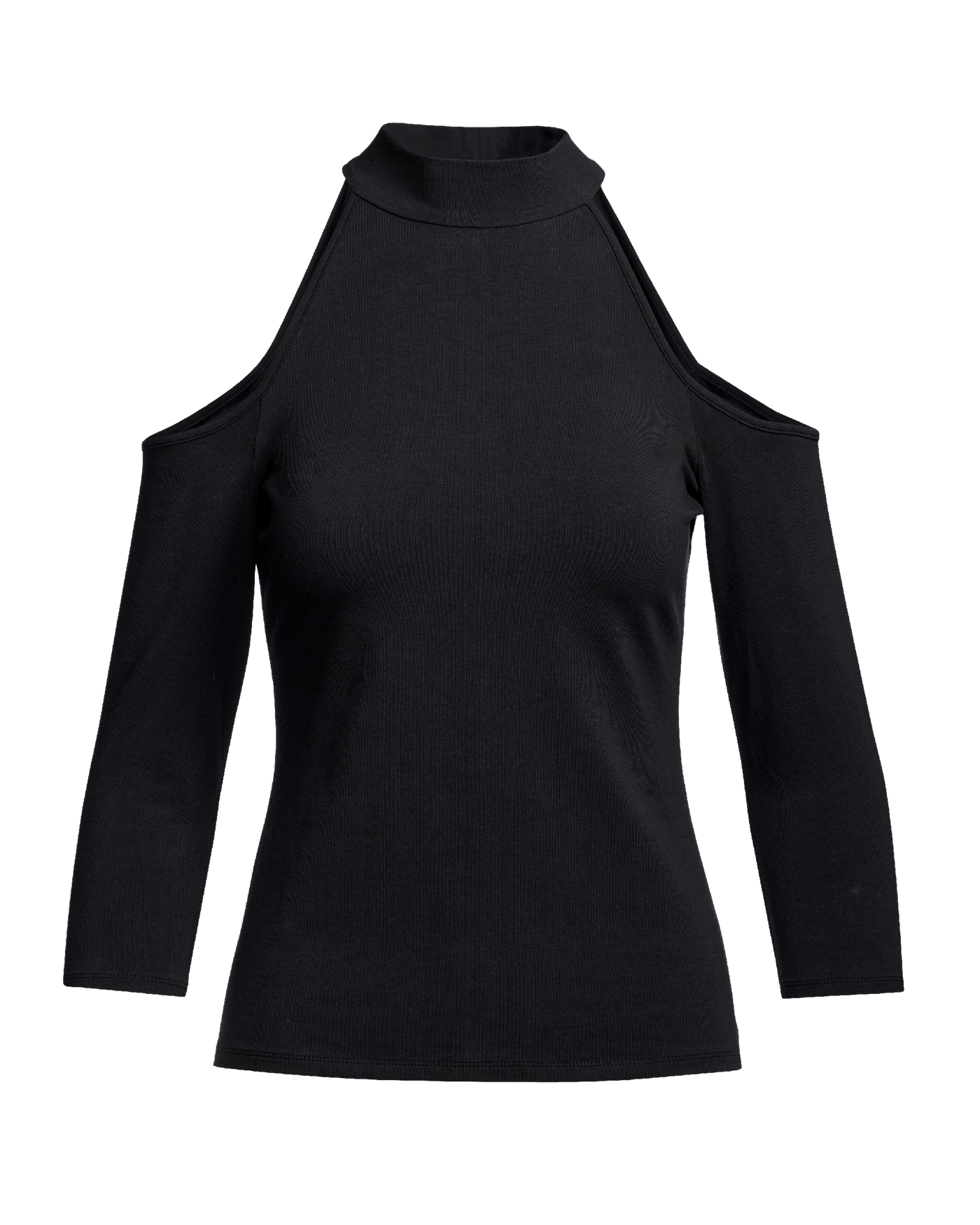 So Sexy Mock Neck Cold Shoulder Top - Proper Black | Boston Proper