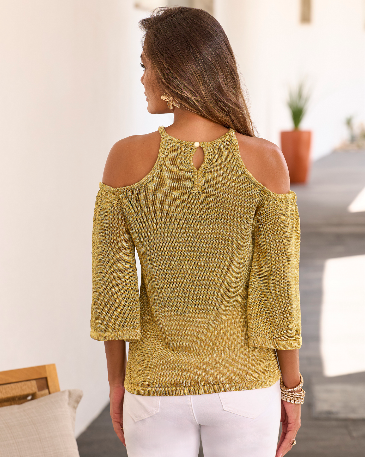 トップス Embellished Button Ribbed Knit pullover MEROKEETY Women's 2025 Long Sleeve V Neck Ribbed Button Knit