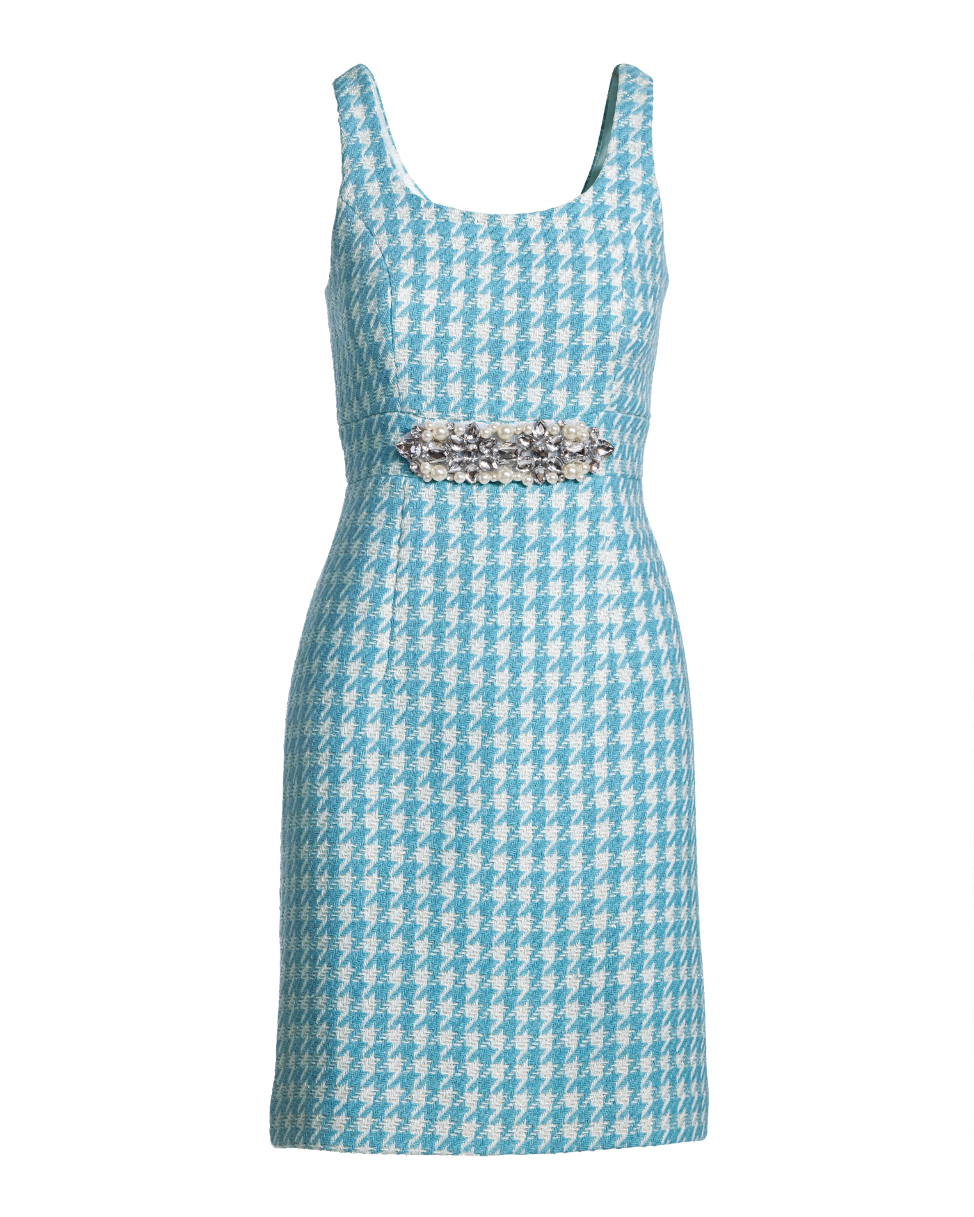 blue and white square dress Swing Dress- Blue Crinkle Stars 5 main image 0