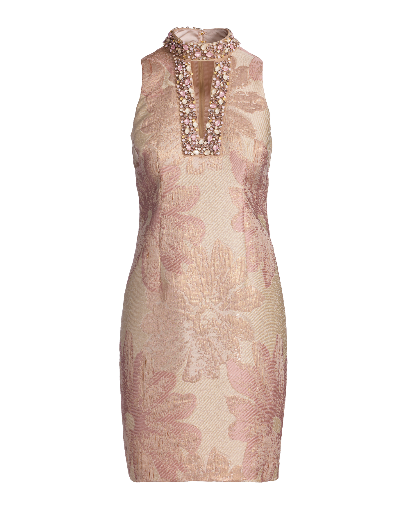 slim fit dress slacks Laura Wrap Satin Dress- Blush Gold XL by LaMeera Moda main image 0